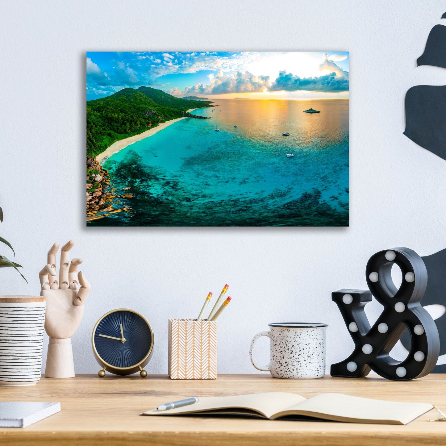 Epic Art 'LaDigue 2 Crop' by Epic Portfolio, Acrylic Glass Wall Art,16x12