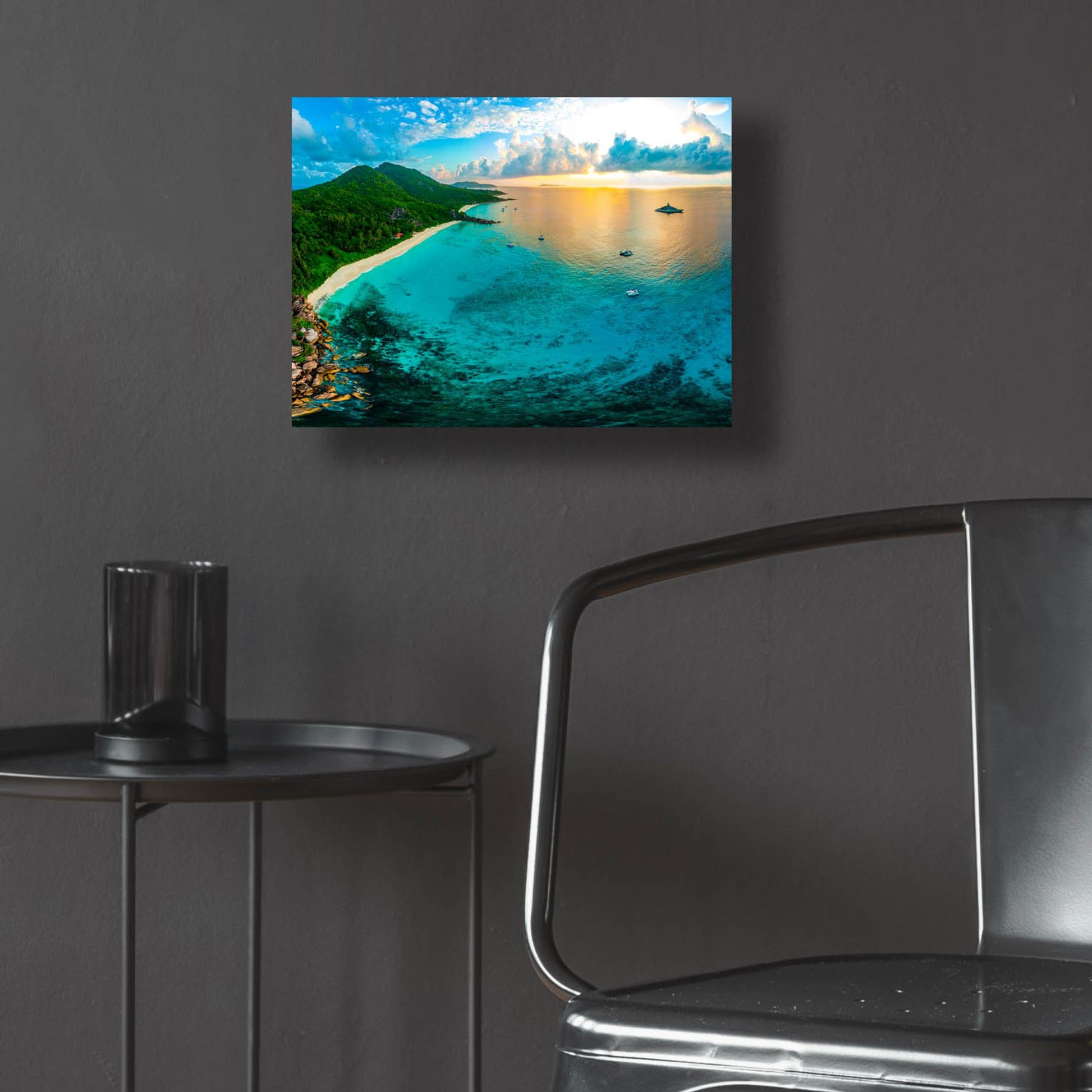 Epic Art 'LaDigue 2 Crop' by Epic Portfolio, Acrylic Glass Wall Art,16x12