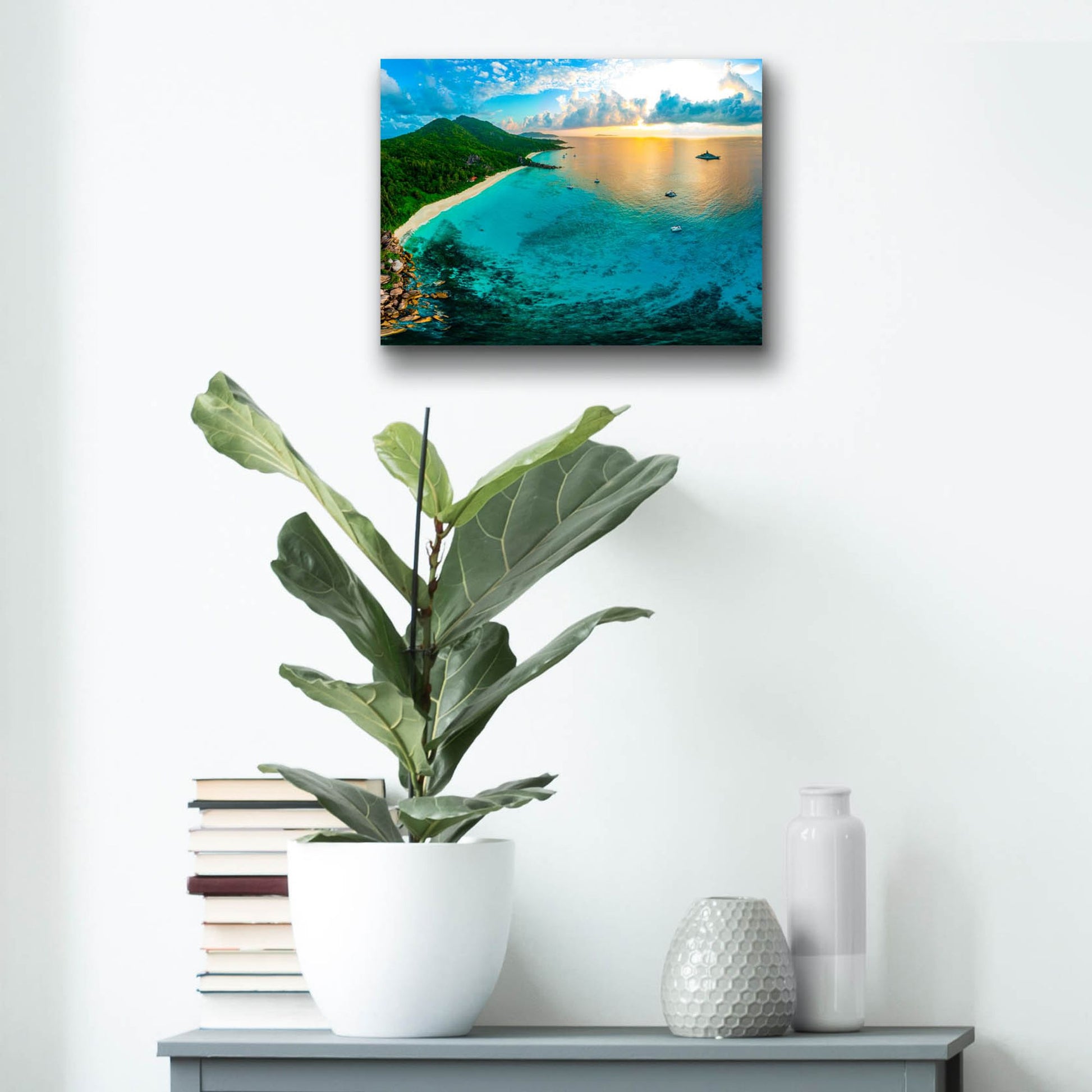 Epic Art 'LaDigue 2 Crop' by Epic Portfolio, Acrylic Glass Wall Art,16x12