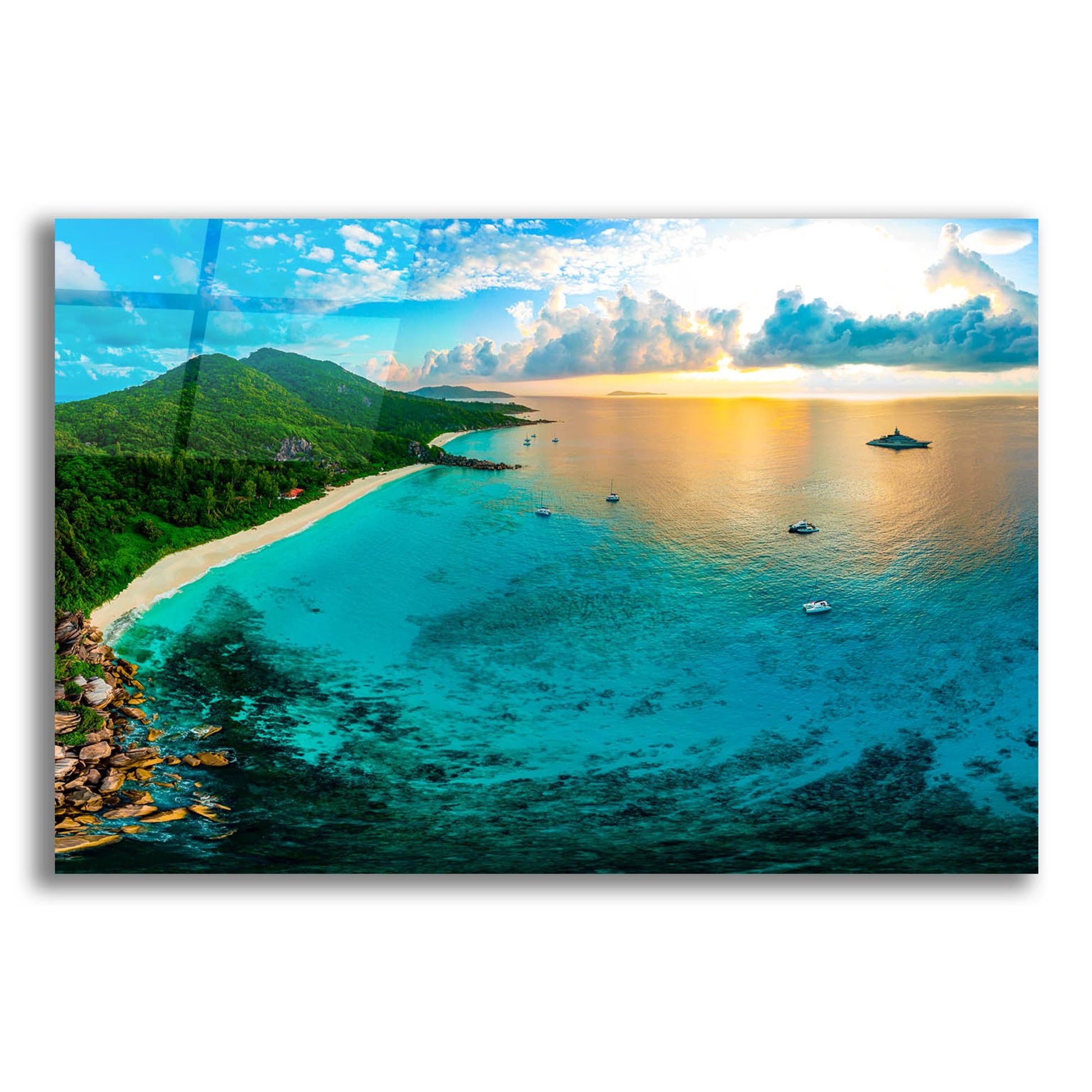 Epic Art 'LaDigue 2 Crop' by Epic Portfolio, Acrylic Glass Wall Art,16x12