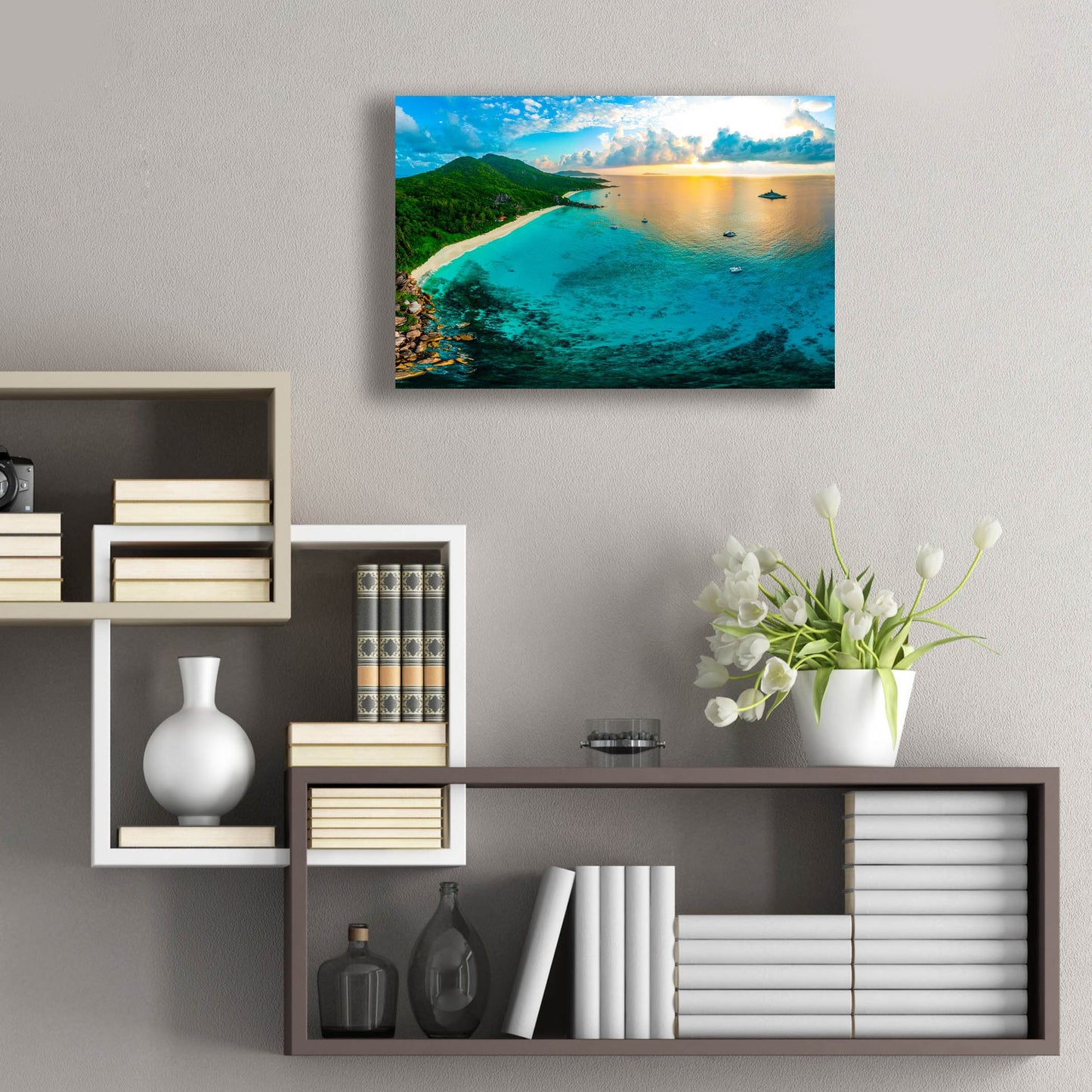 Epic Art 'LaDigue 2 Crop' by Epic Portfolio, Acrylic Glass Wall Art,24x16