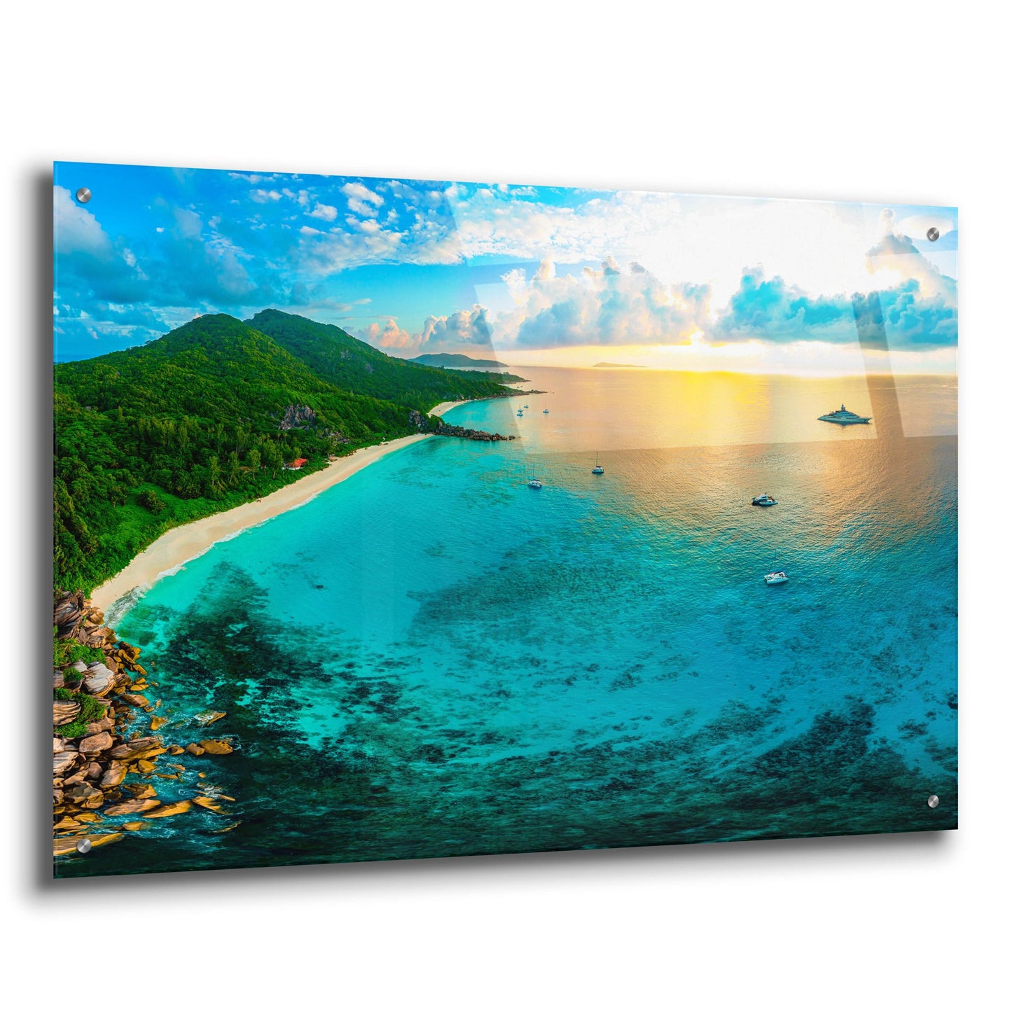 Epic Art 'LaDigue 2 Crop' by Epic Portfolio, Acrylic Glass Wall Art,36x24