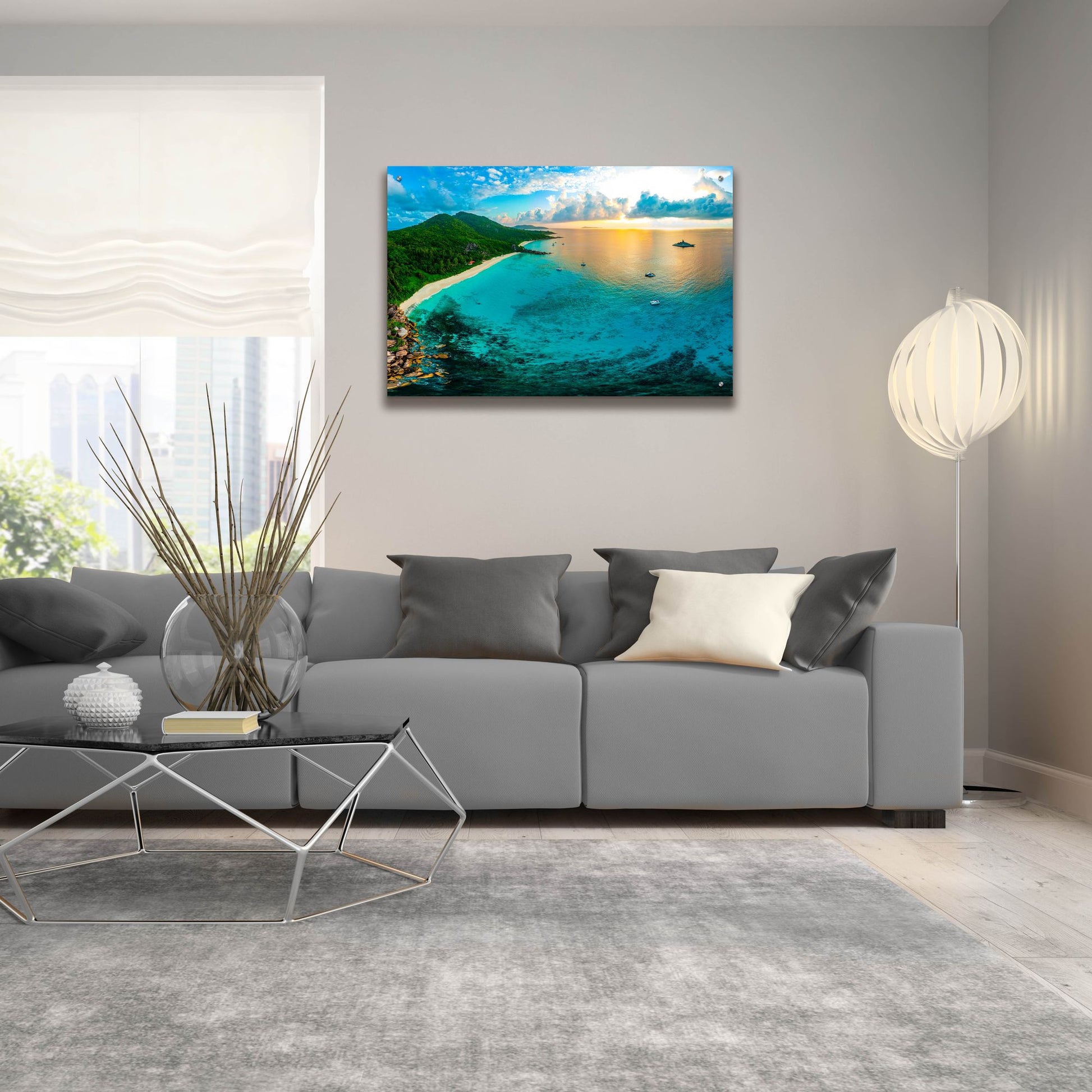 Epic Art 'LaDigue 2 Crop' by Epic Portfolio, Acrylic Glass Wall Art,36x24