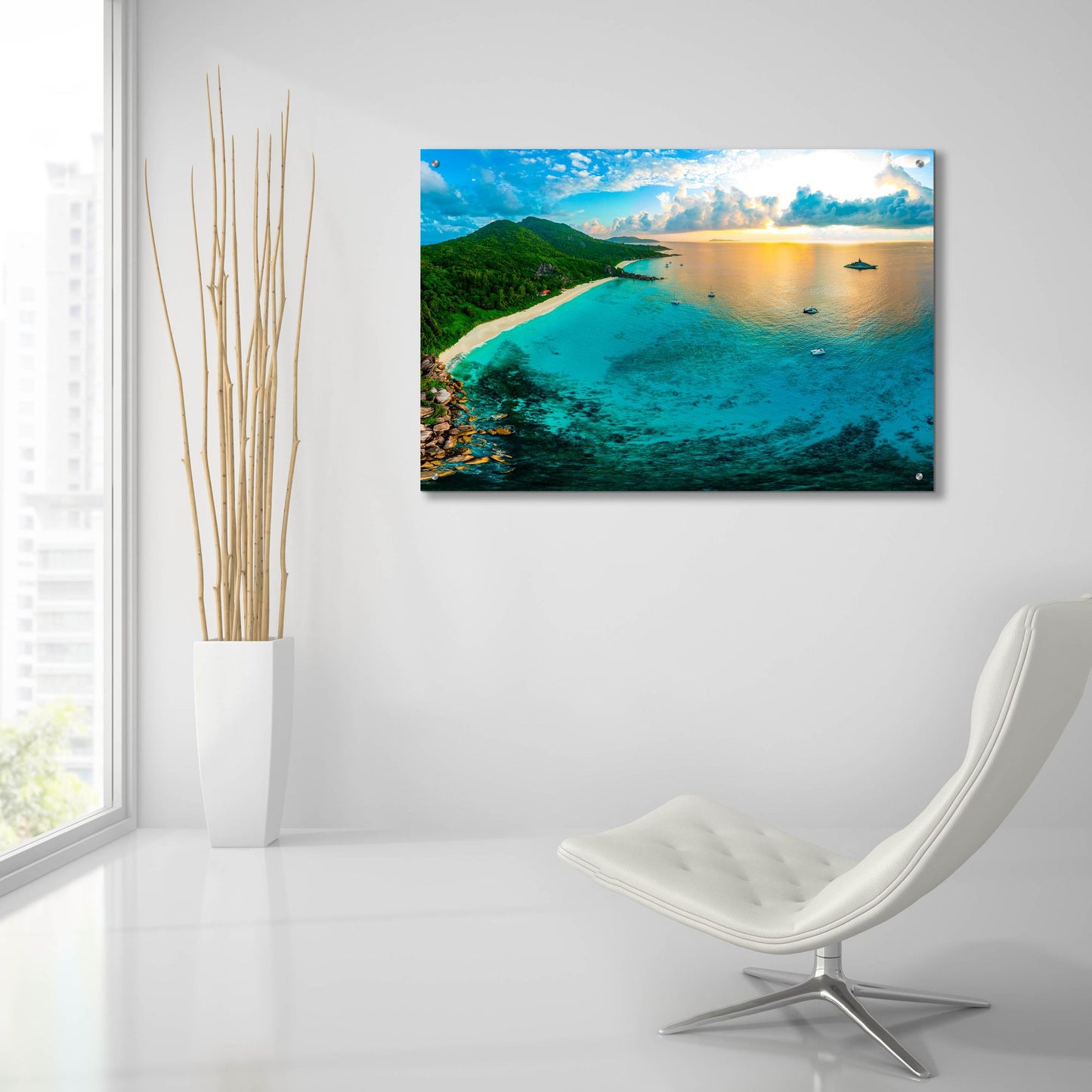 Epic Art 'LaDigue 2 Crop' by Epic Portfolio, Acrylic Glass Wall Art,36x24