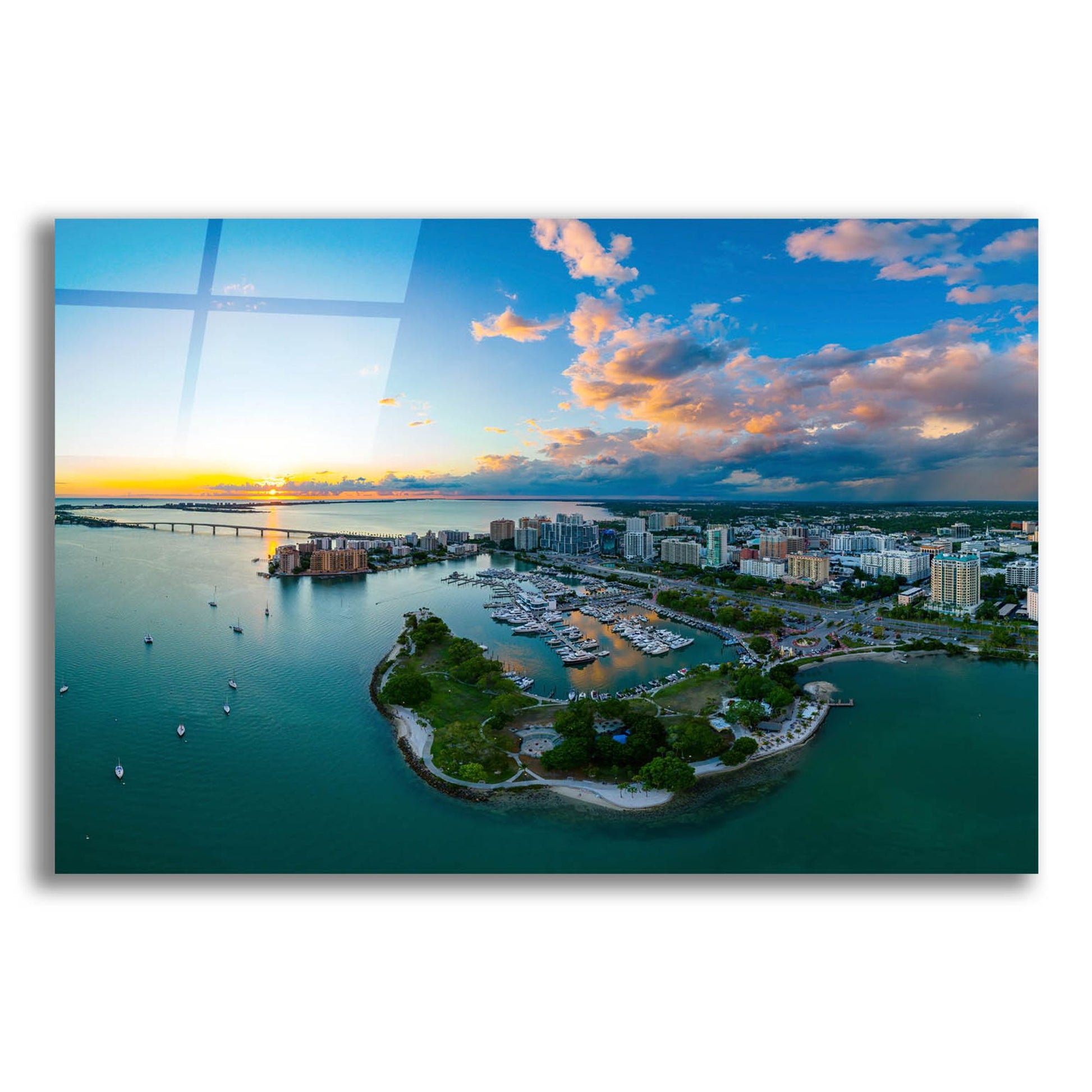 Epic Art 'Sarasota Sunset 2 Crop' by Epic Portfolio, Acrylic Glass Wall Art,16x12