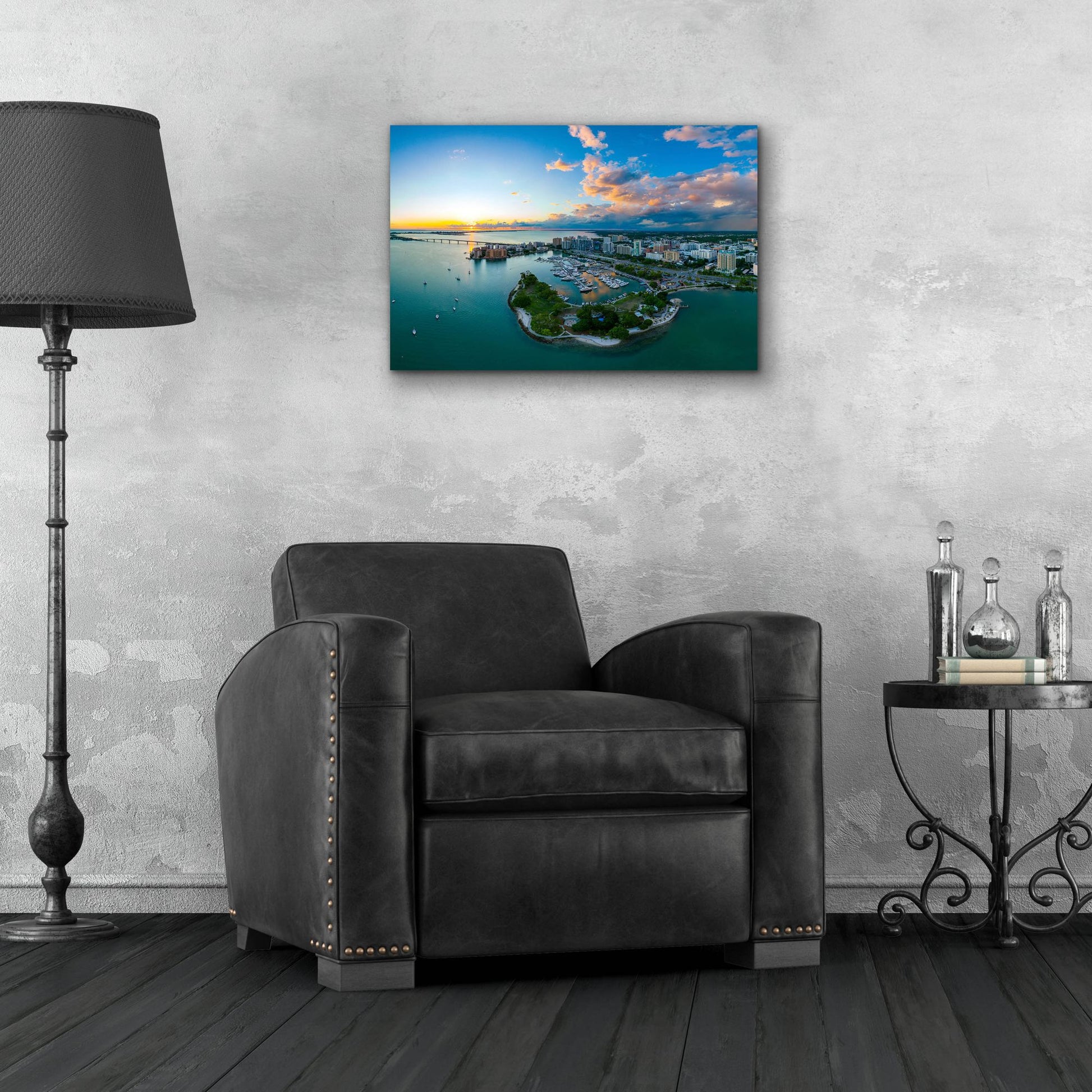 Epic Art 'Sarasota Sunset 2 Crop' by Epic Portfolio, Acrylic Glass Wall Art,24x16