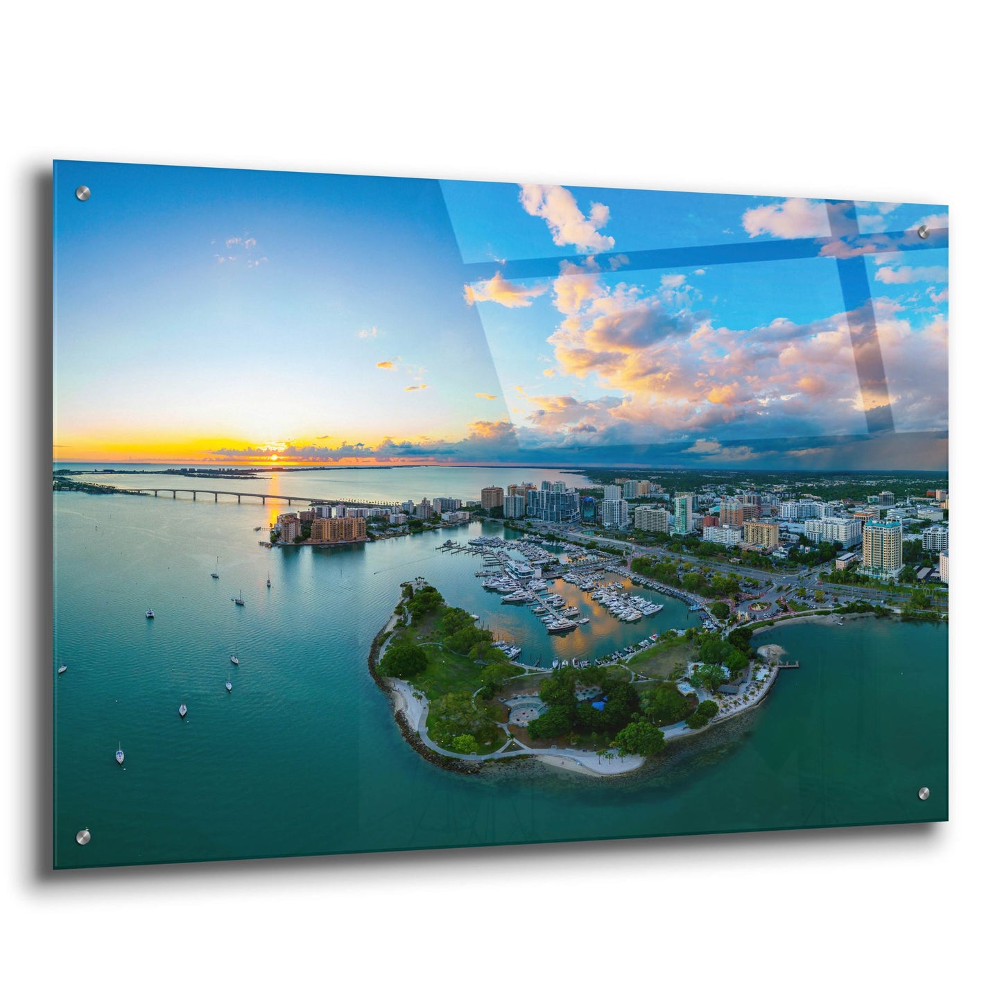 Epic Art 'Sarasota Sunset 2 Crop' by Epic Portfolio, Acrylic Glass Wall Art,36x24