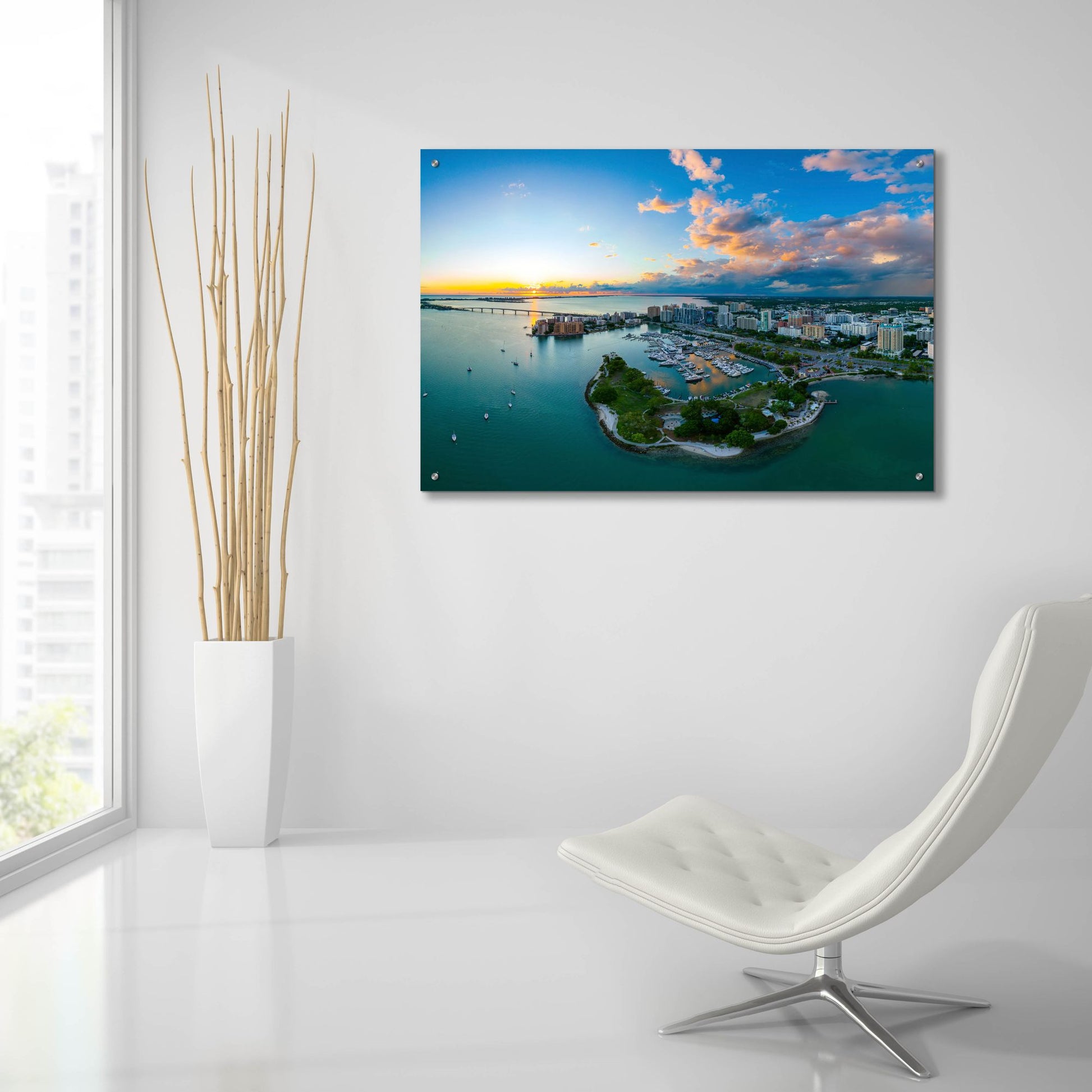 Epic Art 'Sarasota Sunset 2 Crop' by Epic Portfolio, Acrylic Glass Wall Art,36x24