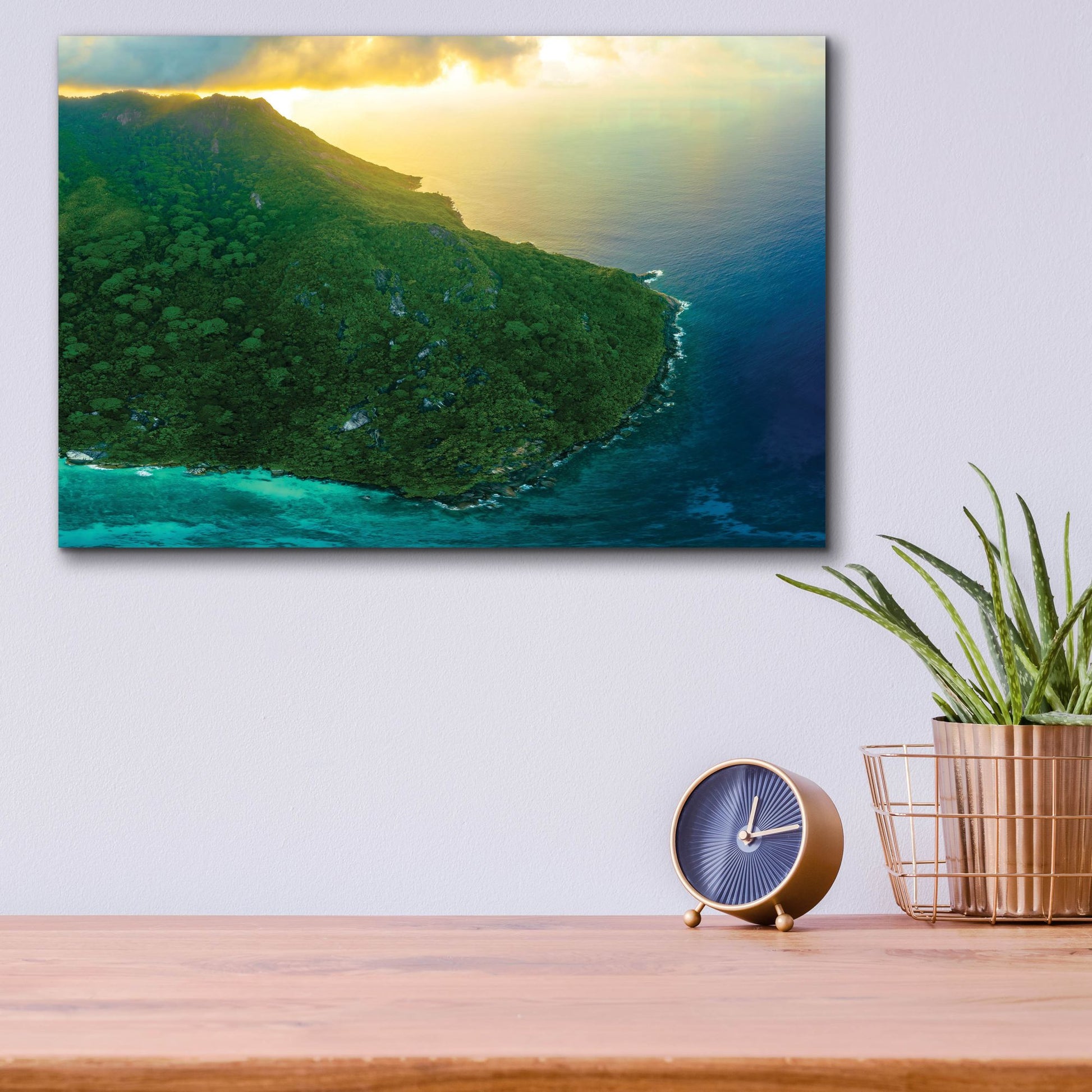 Epic Art 'Green Seychelles Crop' by Epic Portfolio, Acrylic Glass Wall Art,16x12