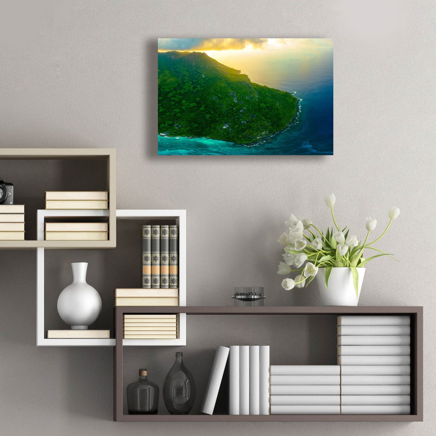 Epic Art 'Green Seychelles Crop' by Epic Portfolio, Acrylic Glass Wall Art,24x16