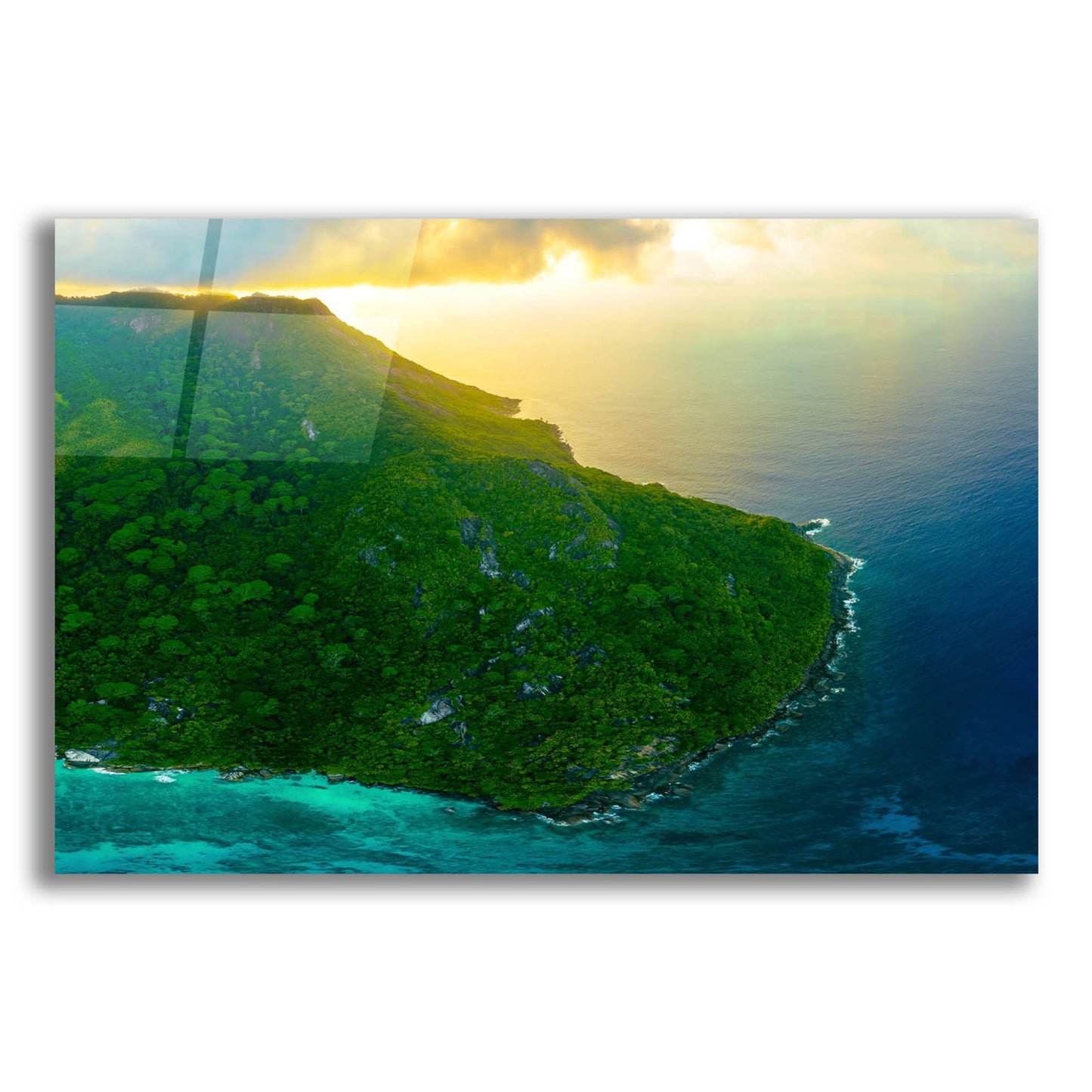 Epic Art 'Green Seychelles Crop' by Epic Portfolio, Acrylic Glass Wall Art,24x16