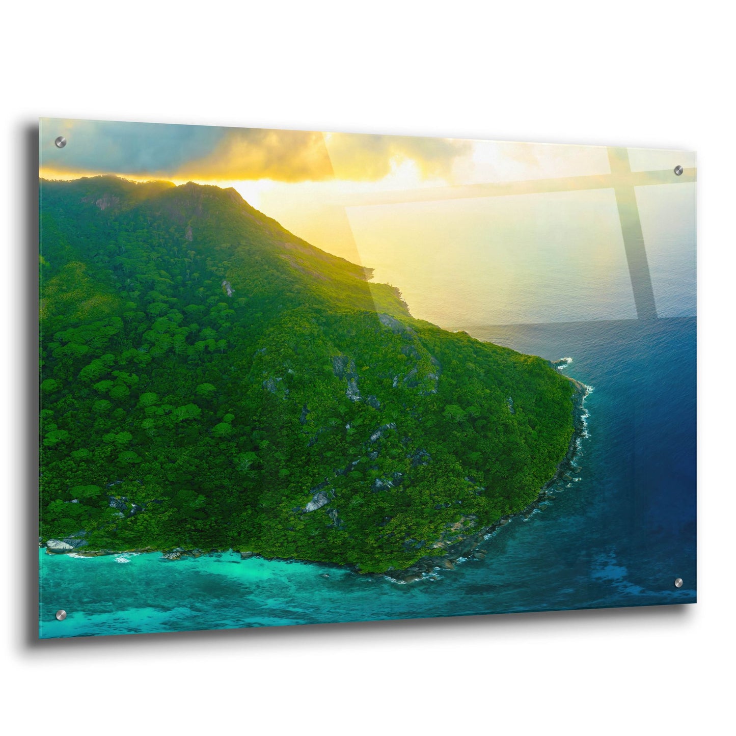 Epic Art 'Green Seychelles Crop' by Epic Portfolio, Acrylic Glass Wall Art,36x24