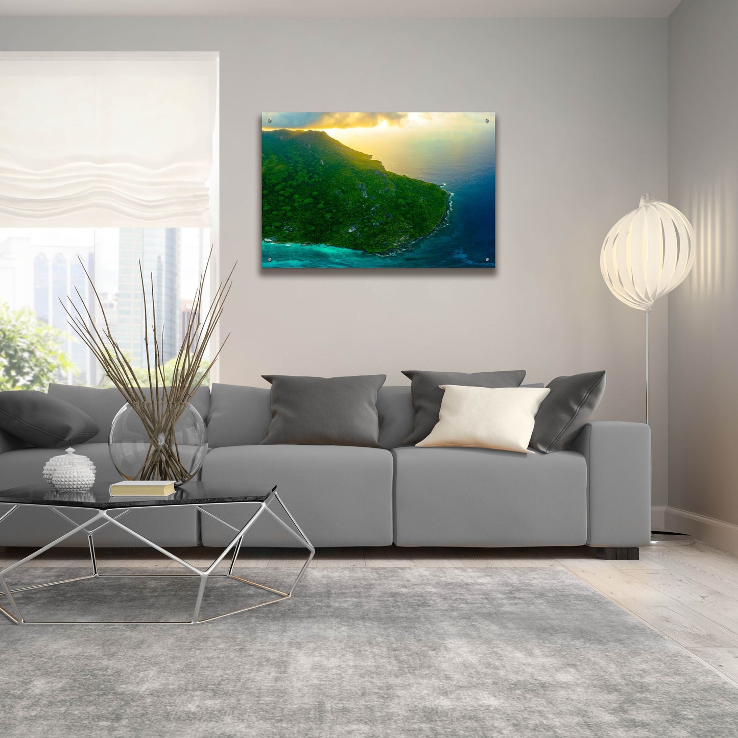 Epic Art 'Green Seychelles Crop' by Epic Portfolio, Acrylic Glass Wall Art,36x24