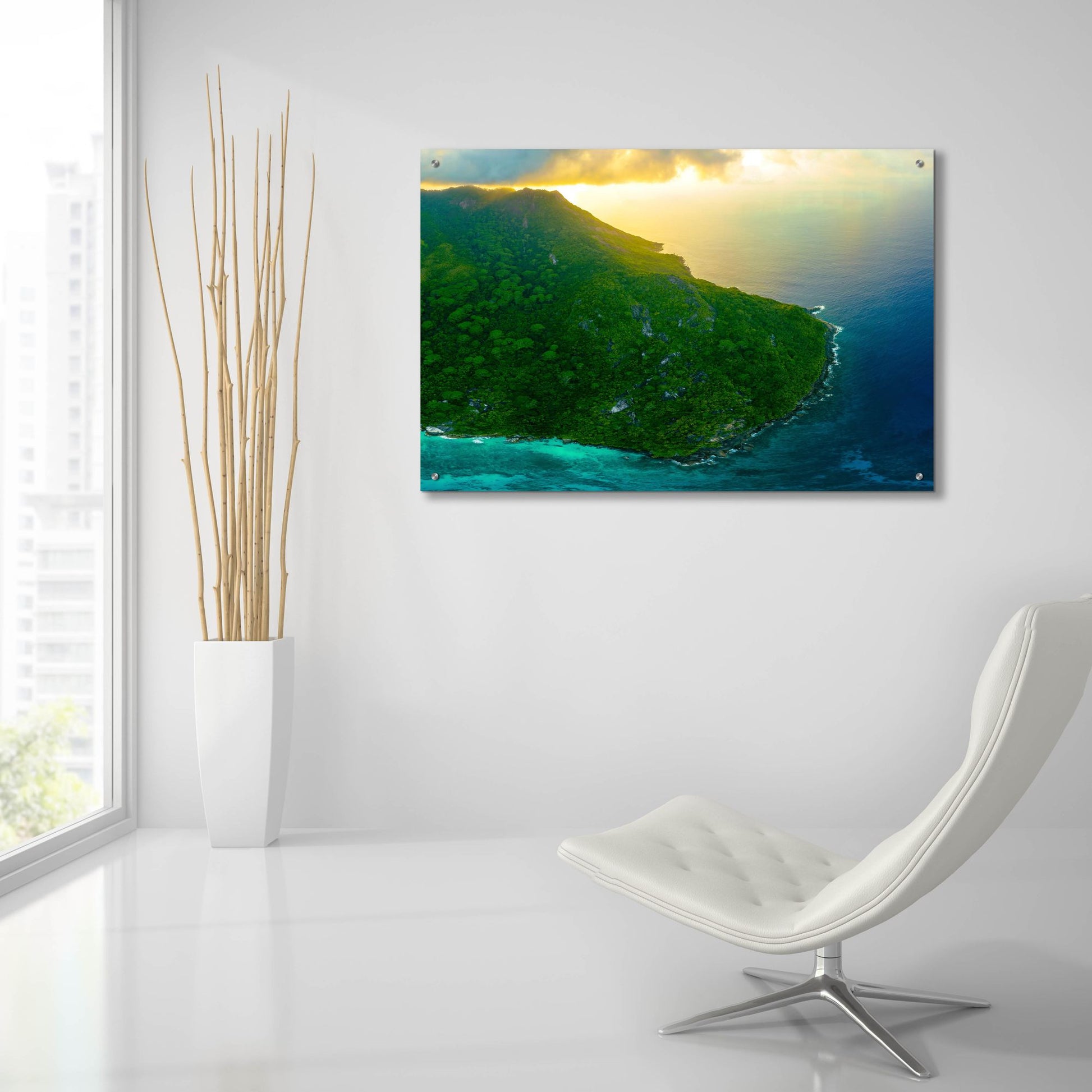 Epic Art 'Green Seychelles Crop' by Epic Portfolio, Acrylic Glass Wall Art,36x24