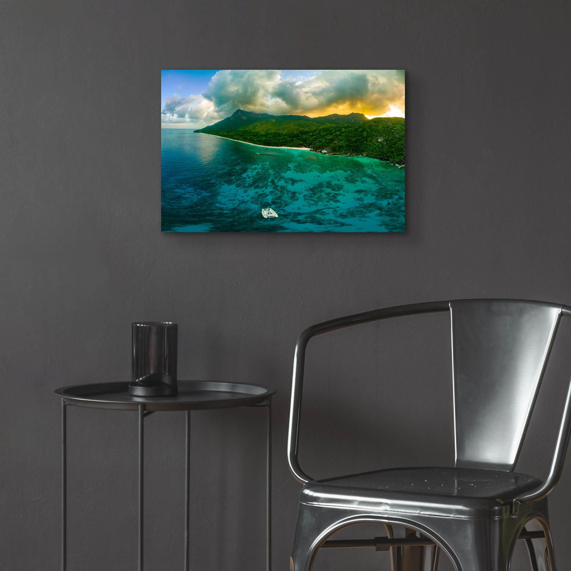 Epic Art 'Seychelles - Siloutte Island Crop' by Epic Portfolio, Acrylic Glass Wall Art,24x16