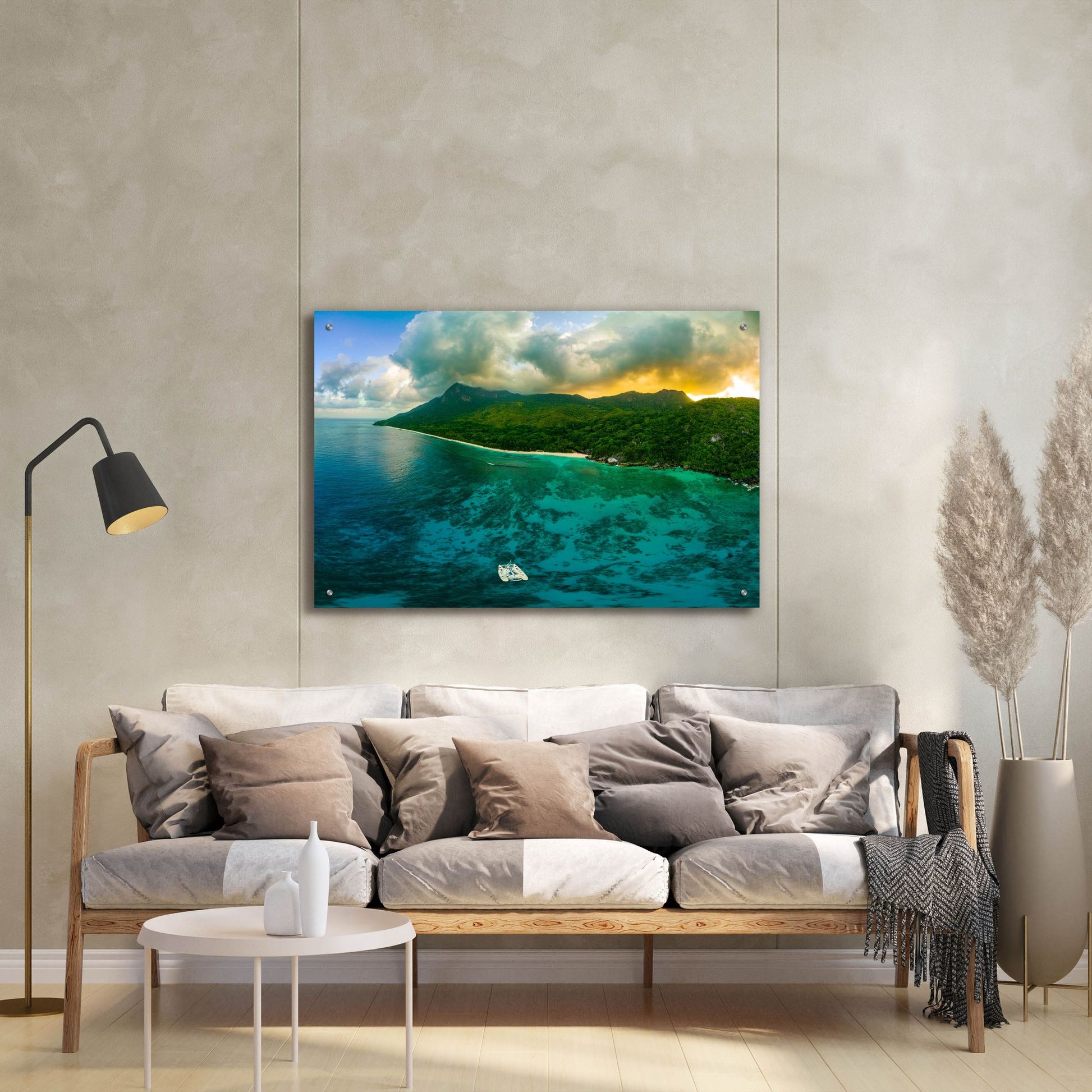 Epic Art 'Seychelles - Siloutte Island Crop' by Epic Portfolio, Acrylic Glass Wall Art,36x24