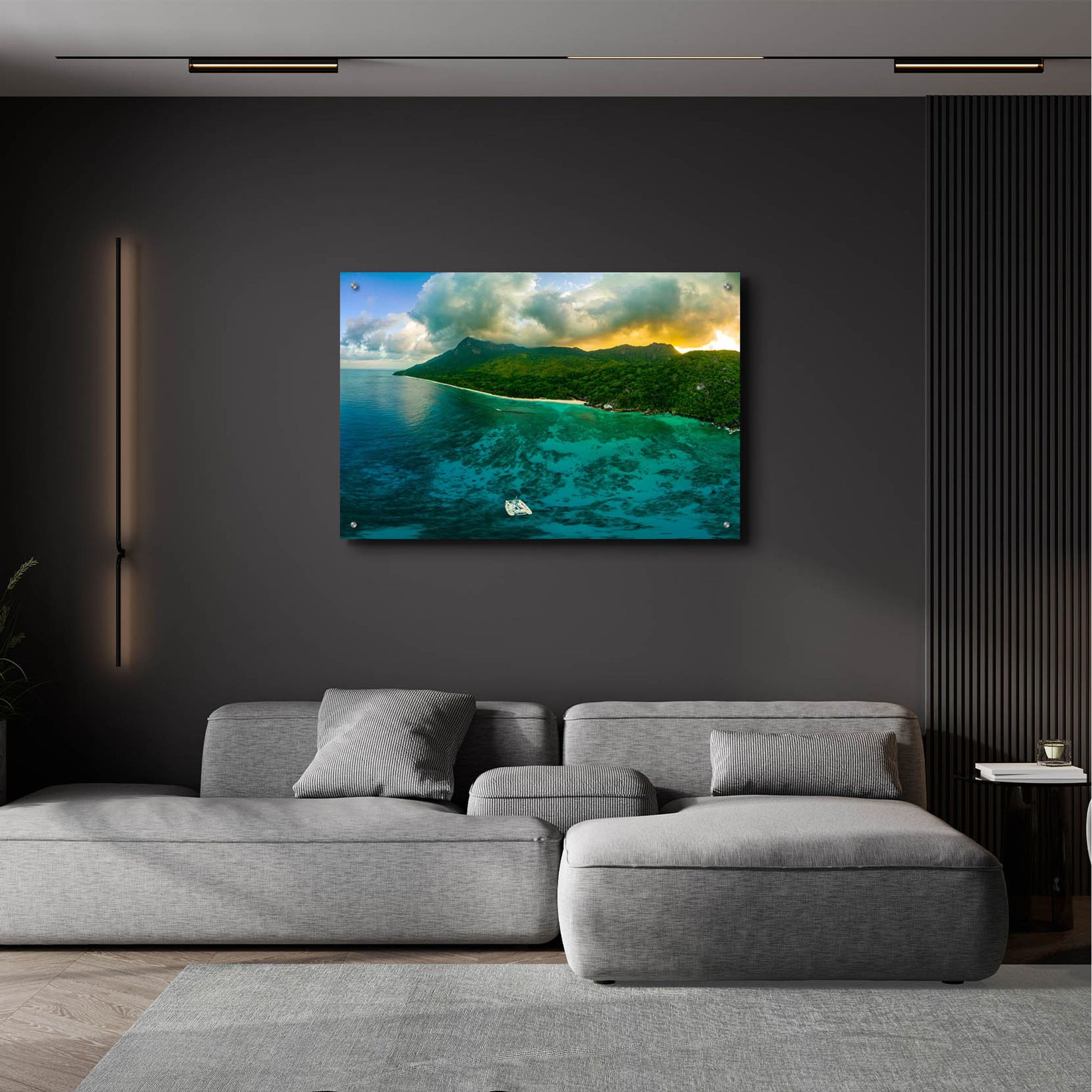 Epic Art 'Seychelles - Siloutte Island Crop' by Epic Portfolio, Acrylic Glass Wall Art,36x24