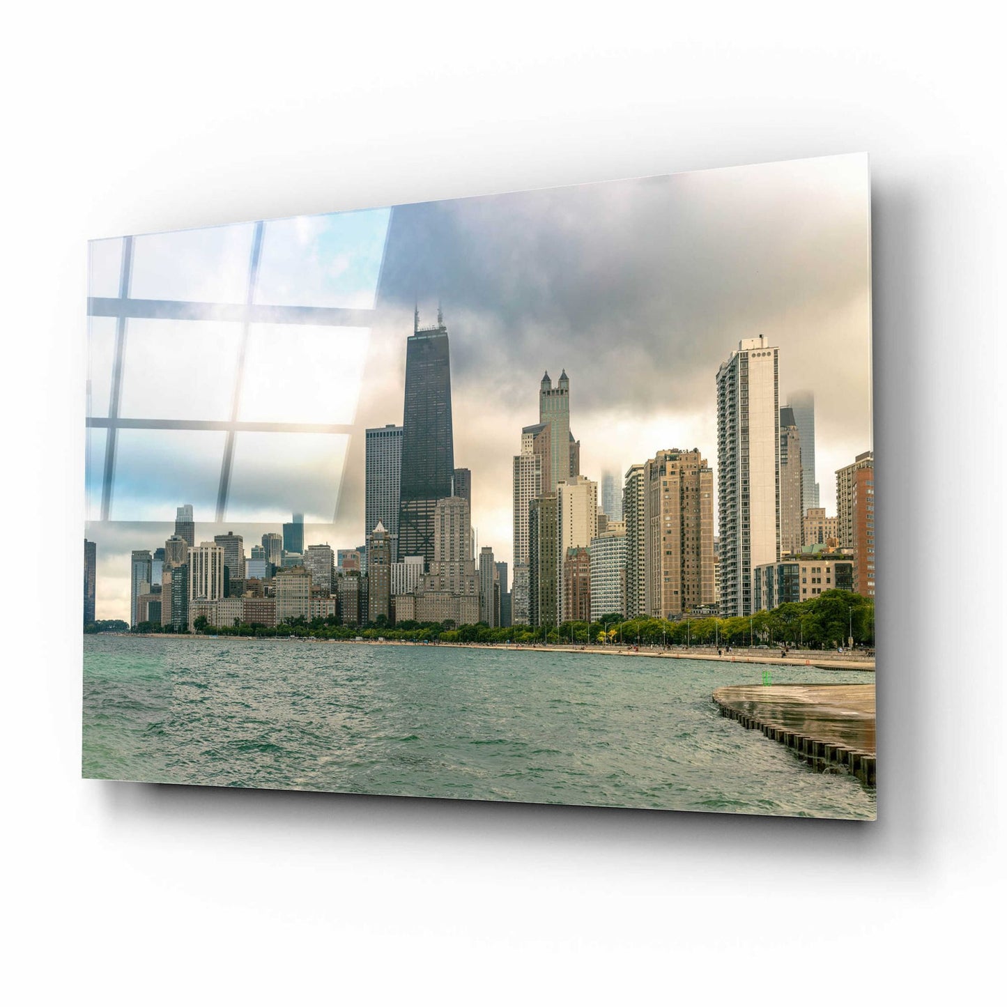 Epic Art 'Cloudy Chicago Crop' by Epic Portfolio, Acrylic Glass Wall Art,16x12