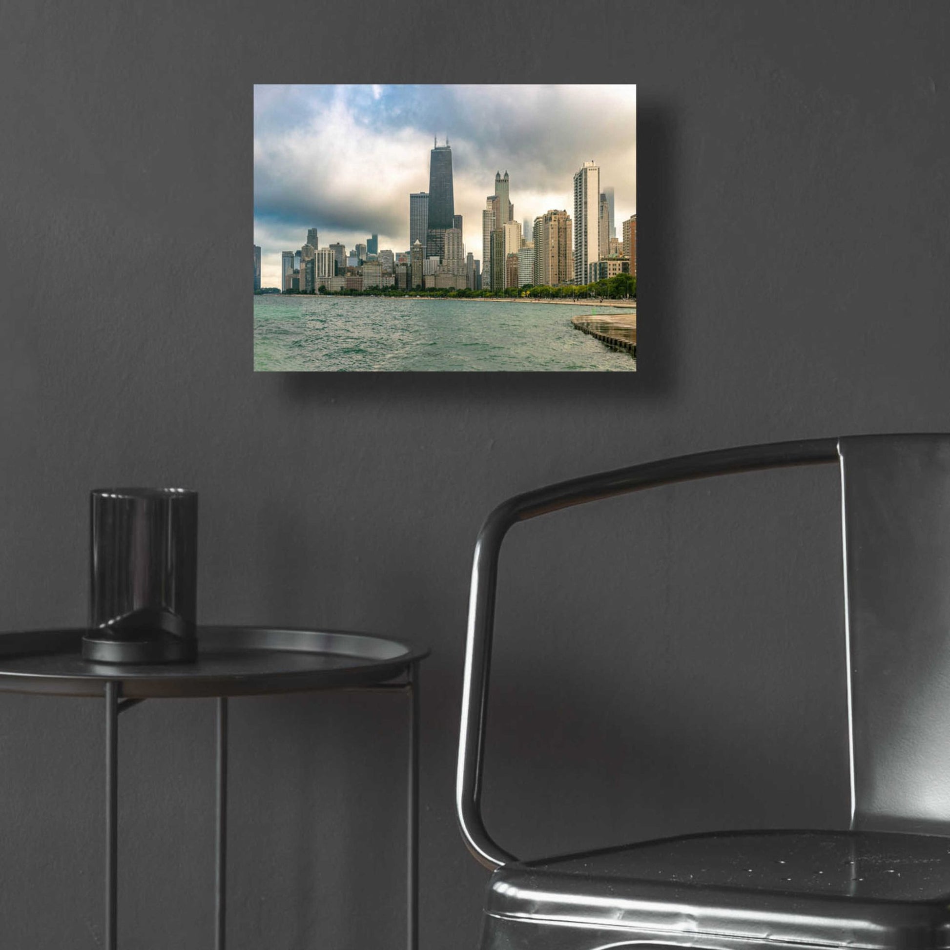 Epic Art 'Cloudy Chicago Crop' by Epic Portfolio, Acrylic Glass Wall Art,16x12