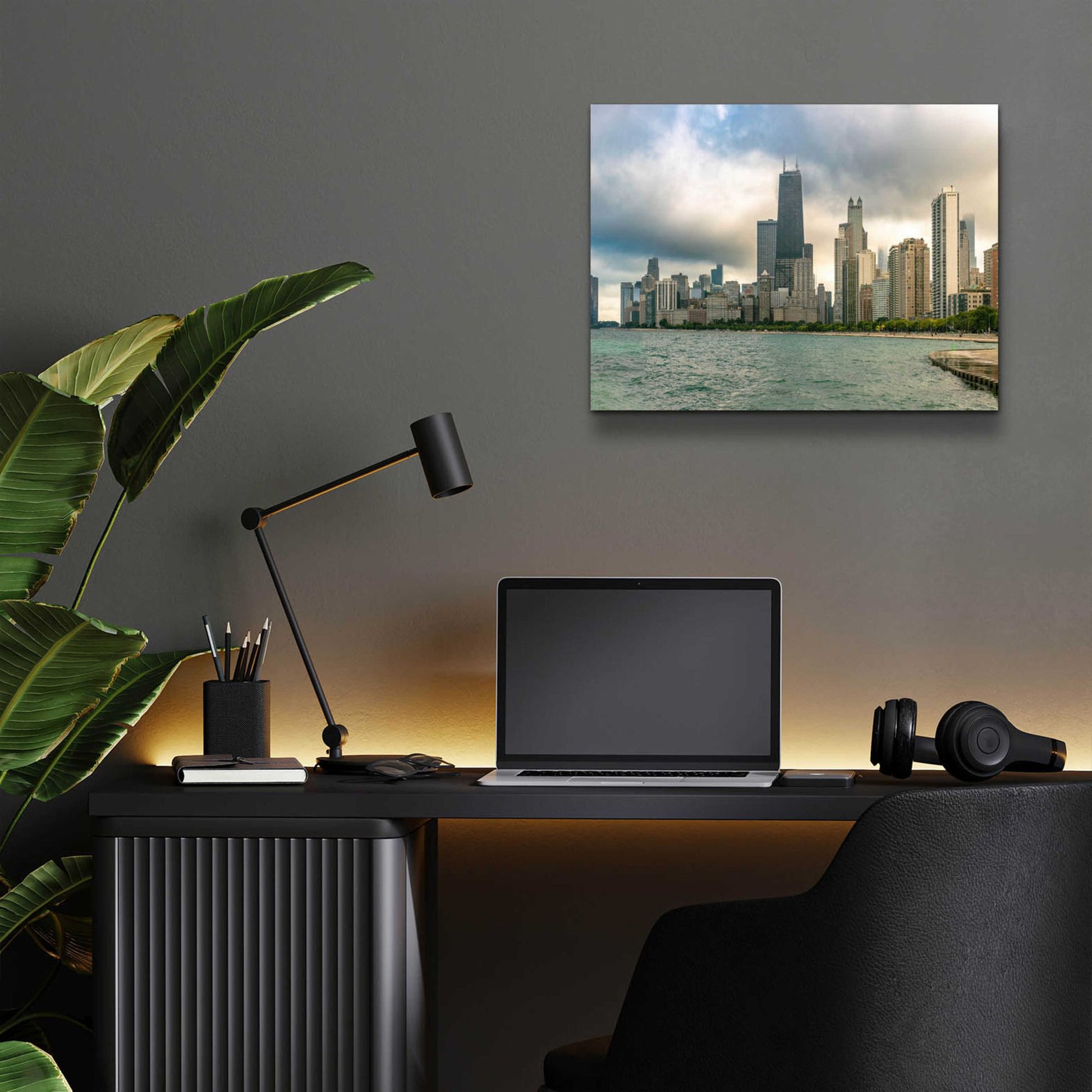 Epic Art 'Cloudy Chicago Crop' by Epic Portfolio, Acrylic Glass Wall Art,16x12