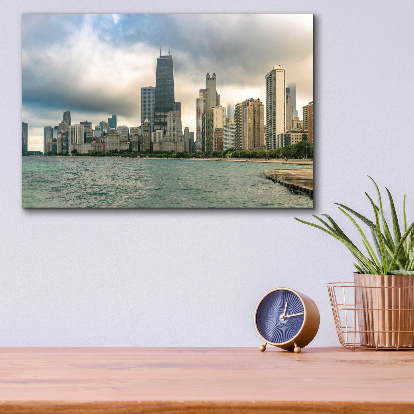 Epic Art 'Cloudy Chicago Crop' by Epic Portfolio, Acrylic Glass Wall Art,16x12