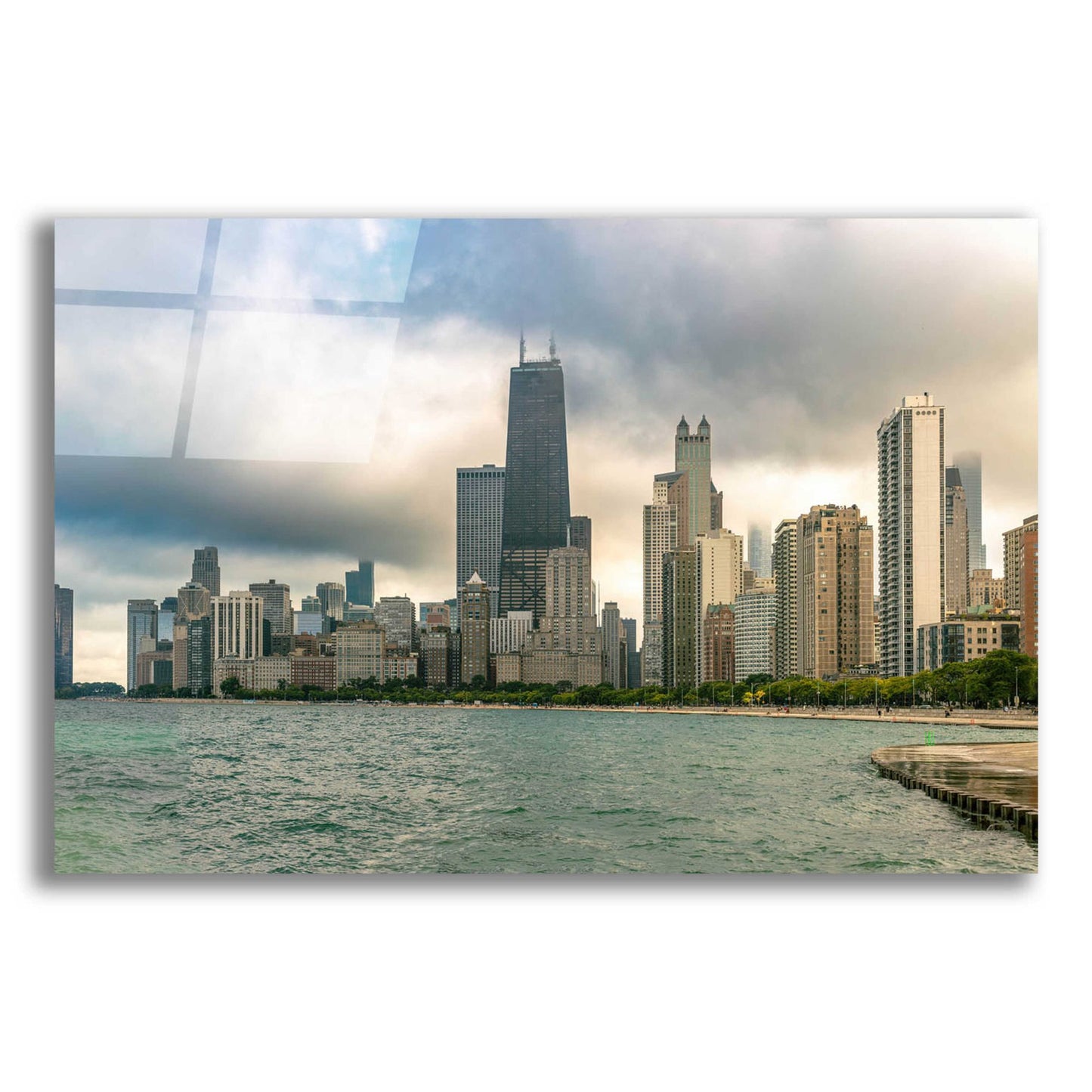 Epic Art 'Cloudy Chicago Crop' by Epic Portfolio, Acrylic Glass Wall Art,16x12