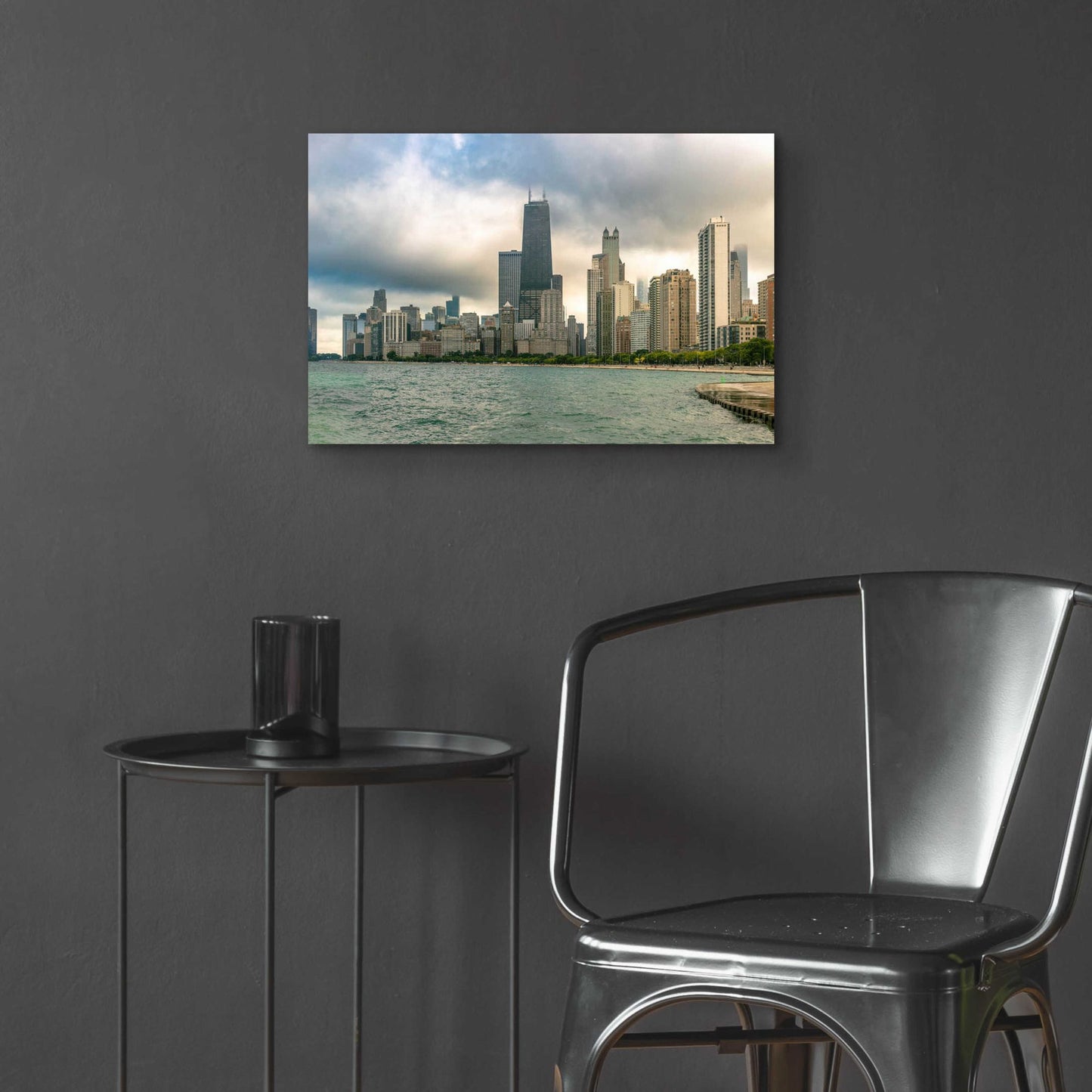 Epic Art 'Cloudy Chicago Crop' by Epic Portfolio, Acrylic Glass Wall Art,24x16