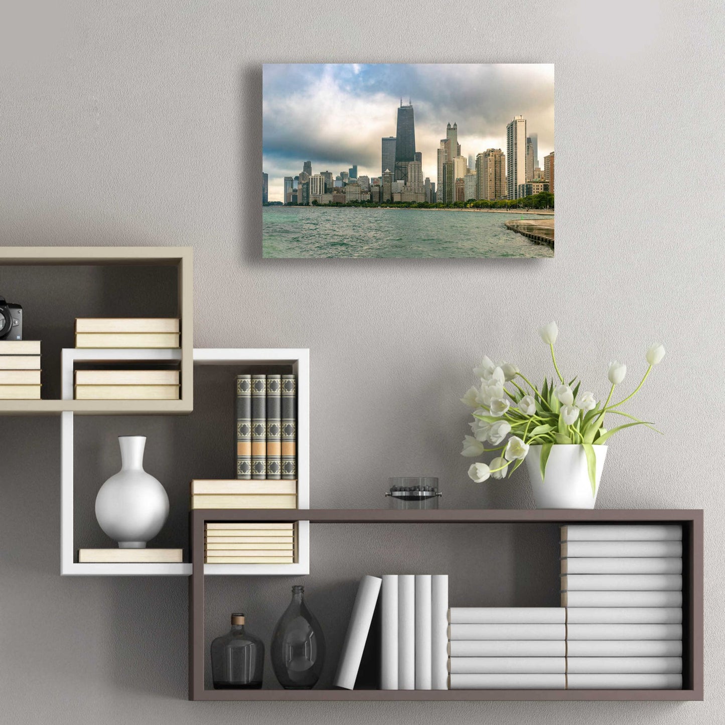 Epic Art 'Cloudy Chicago Crop' by Epic Portfolio, Acrylic Glass Wall Art,24x16