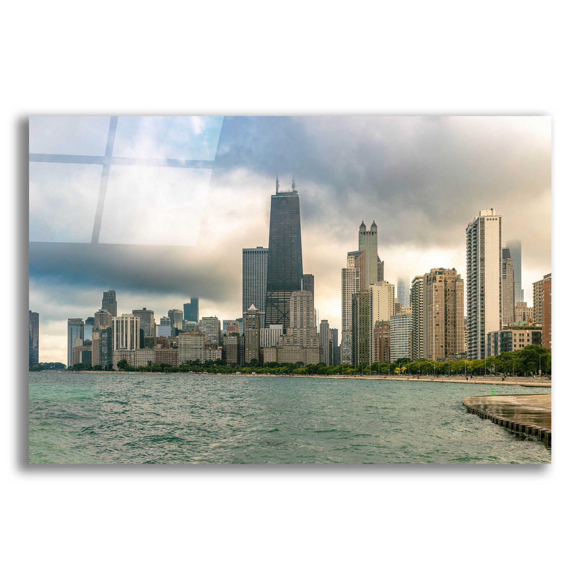 Epic Art 'Cloudy Chicago Crop' by Epic Portfolio, Acrylic Glass Wall Art,24x16