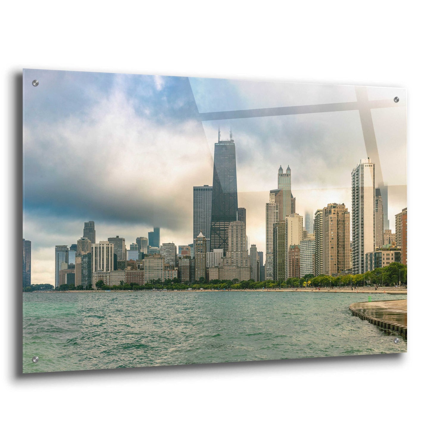 Epic Art 'Cloudy Chicago Crop' by Epic Portfolio, Acrylic Glass Wall Art,36x24