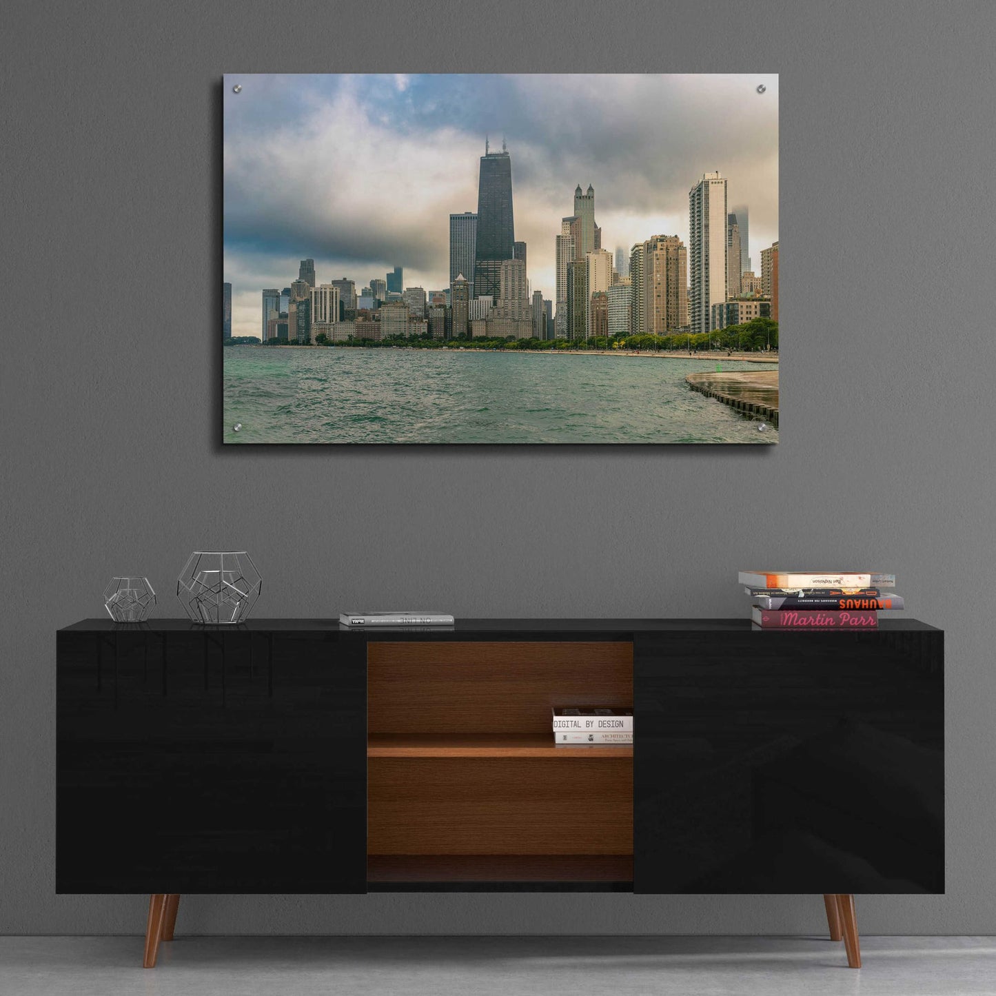 Epic Art 'Cloudy Chicago Crop' by Epic Portfolio, Acrylic Glass Wall Art,36x24