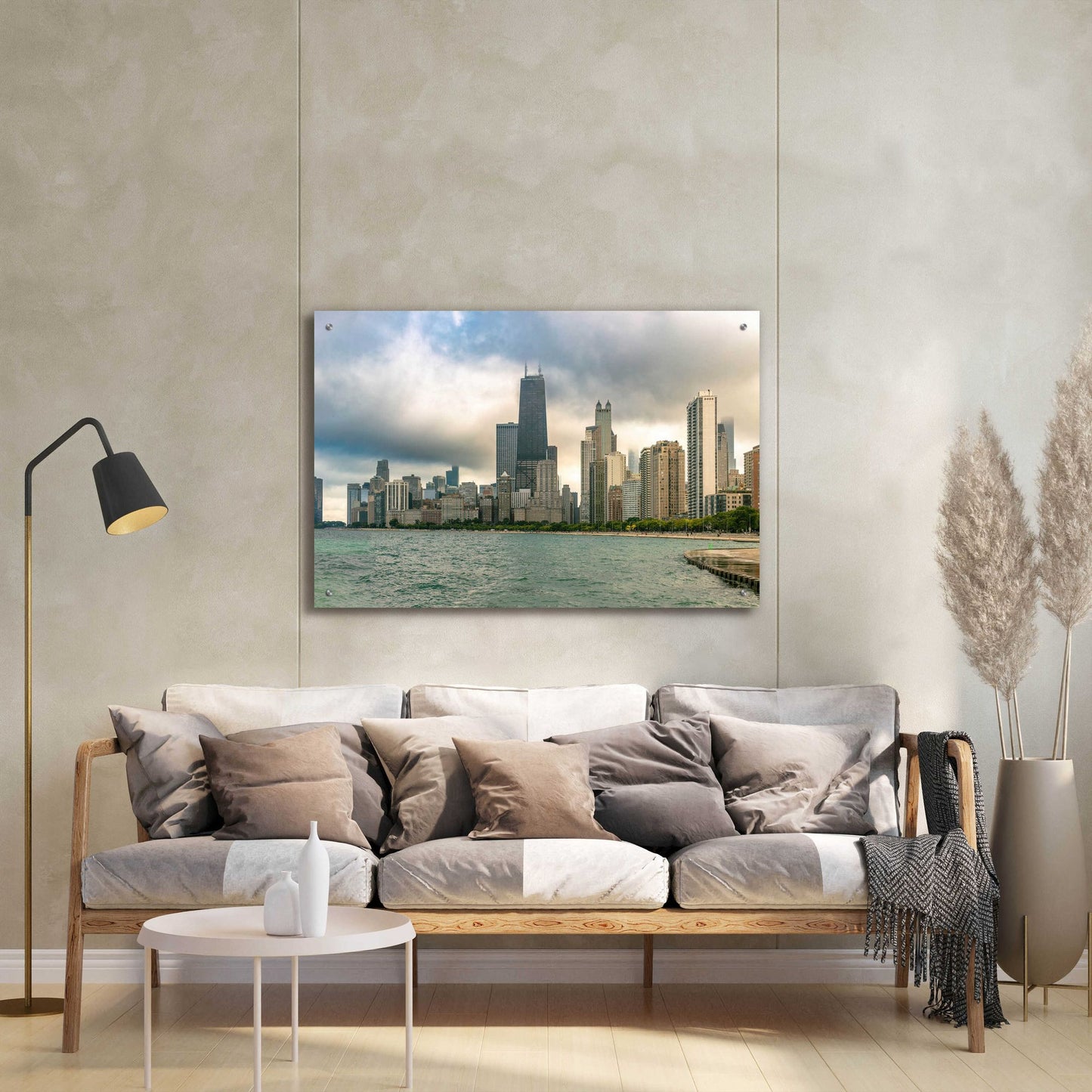 Epic Art 'Cloudy Chicago Crop' by Epic Portfolio, Acrylic Glass Wall Art,36x24