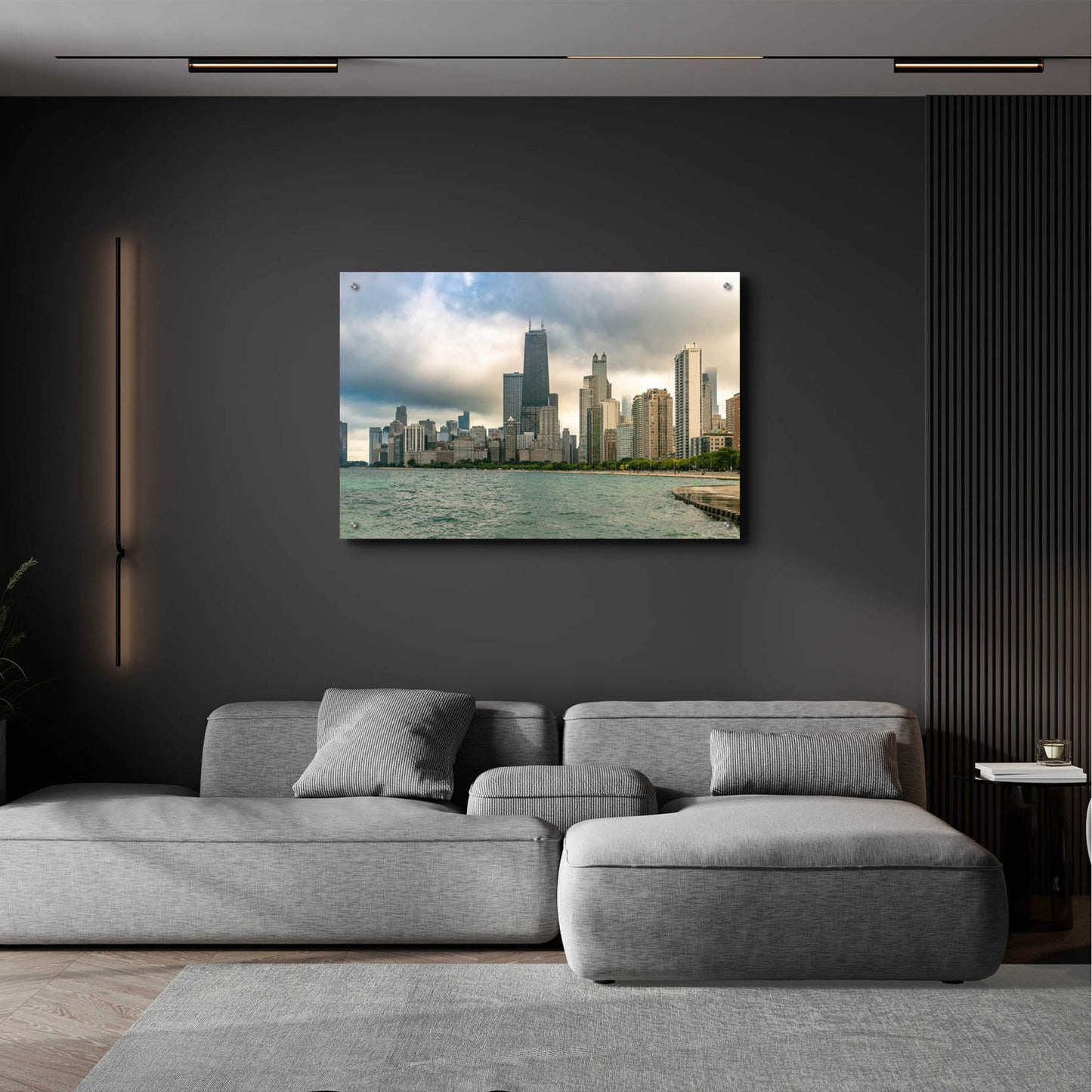 Epic Art 'Cloudy Chicago Crop' by Epic Portfolio, Acrylic Glass Wall Art,36x24