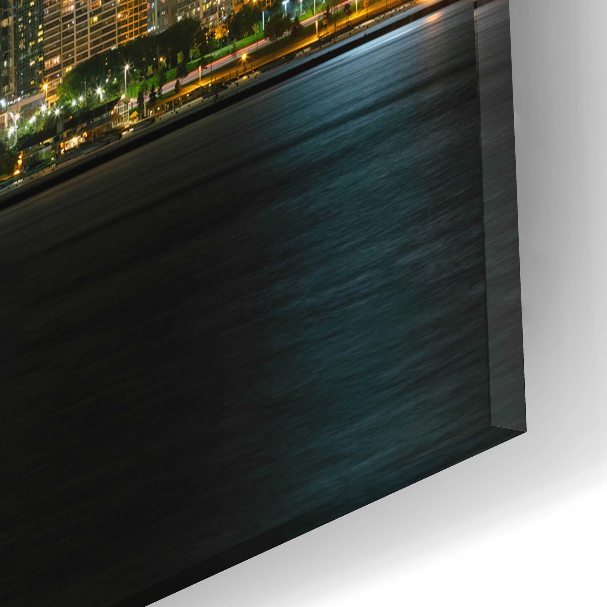 Epic Art 'Chicago Cityscape Baseball Crop' by Epic Portfolio, Acrylic Glass Wall Art,16x12