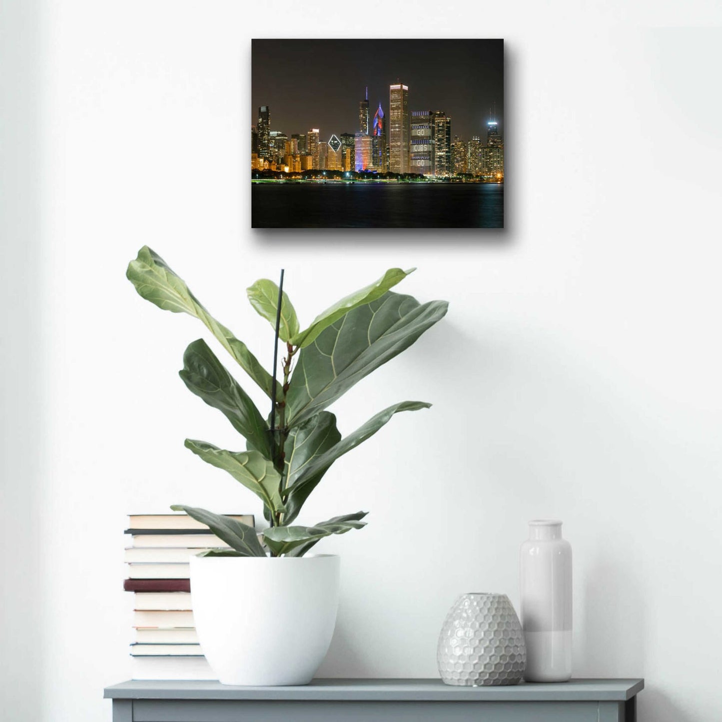 Epic Art 'Chicago Cityscape Baseball Crop' by Epic Portfolio, Acrylic Glass Wall Art,16x12