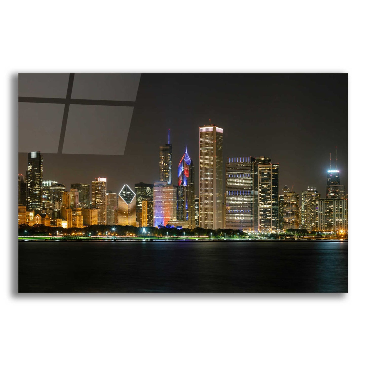 Epic Art 'Chicago Cityscape Baseball Crop' by Epic Portfolio, Acrylic Glass Wall Art,16x12