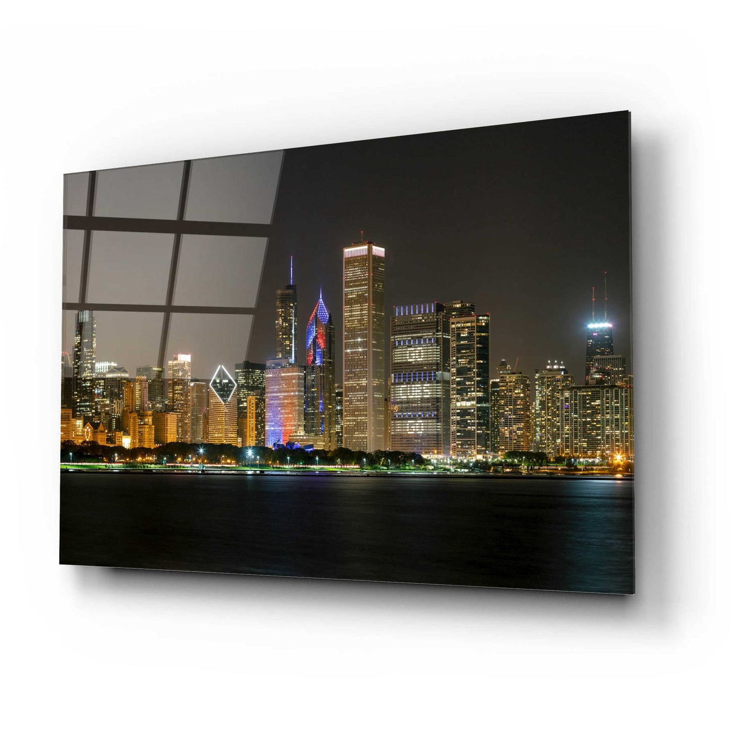 Epic Art 'Chicago Cityscape Baseball Crop' by Epic Portfolio, Acrylic Glass Wall Art,24x16