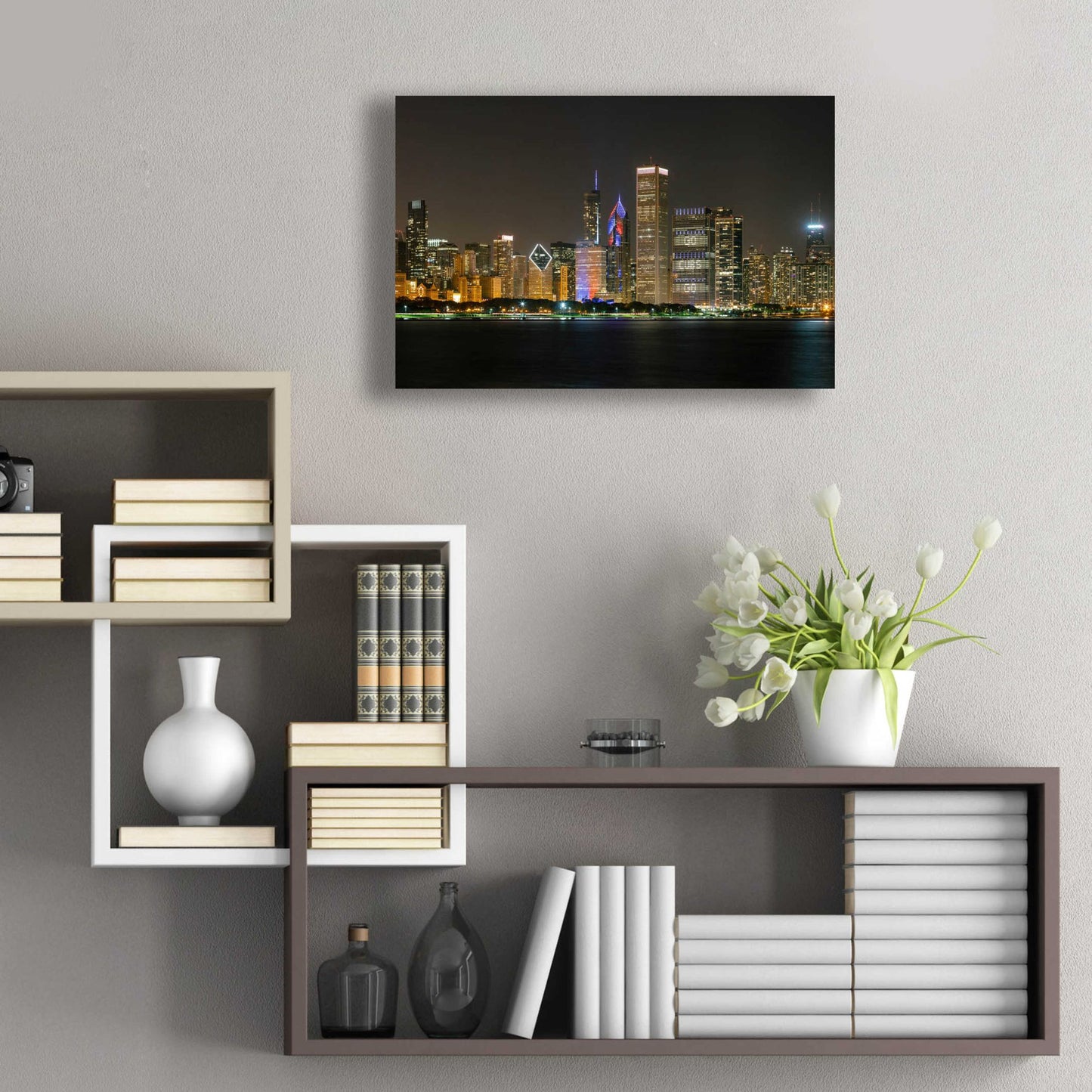 Epic Art 'Chicago Cityscape Baseball Crop' by Epic Portfolio, Acrylic Glass Wall Art,24x16