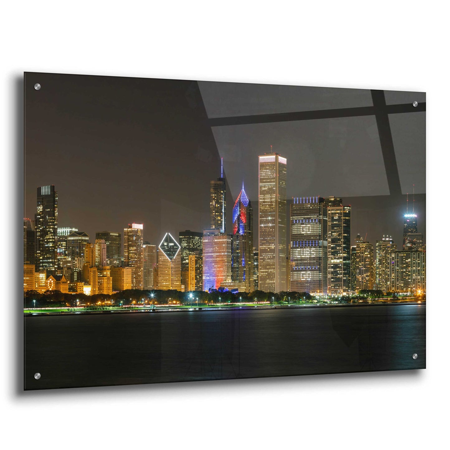 Epic Art 'Chicago Cityscape Baseball Crop' by Epic Portfolio, Acrylic Glass Wall Art,36x24