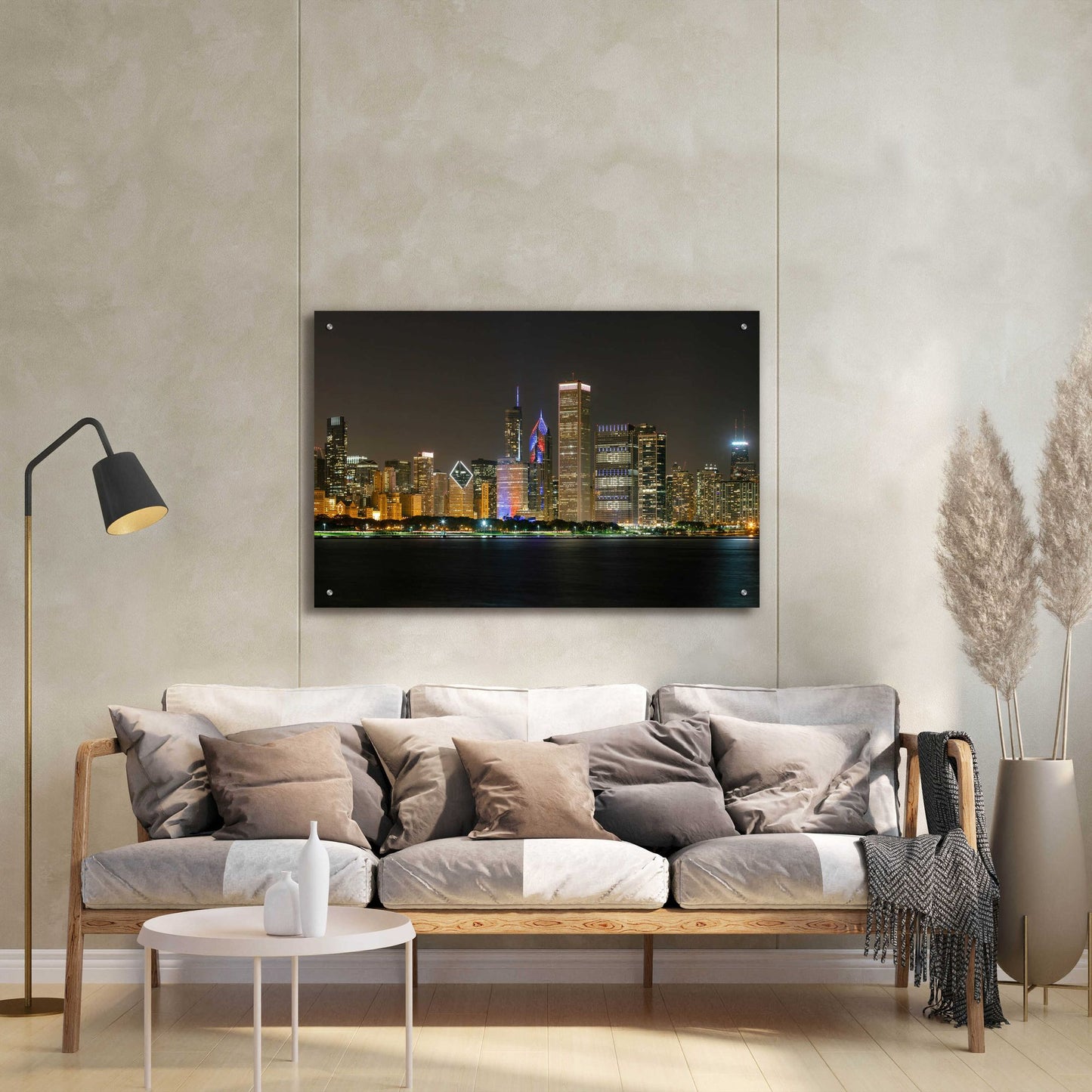 Epic Art 'Chicago Cityscape Baseball Crop' by Epic Portfolio, Acrylic Glass Wall Art,36x24