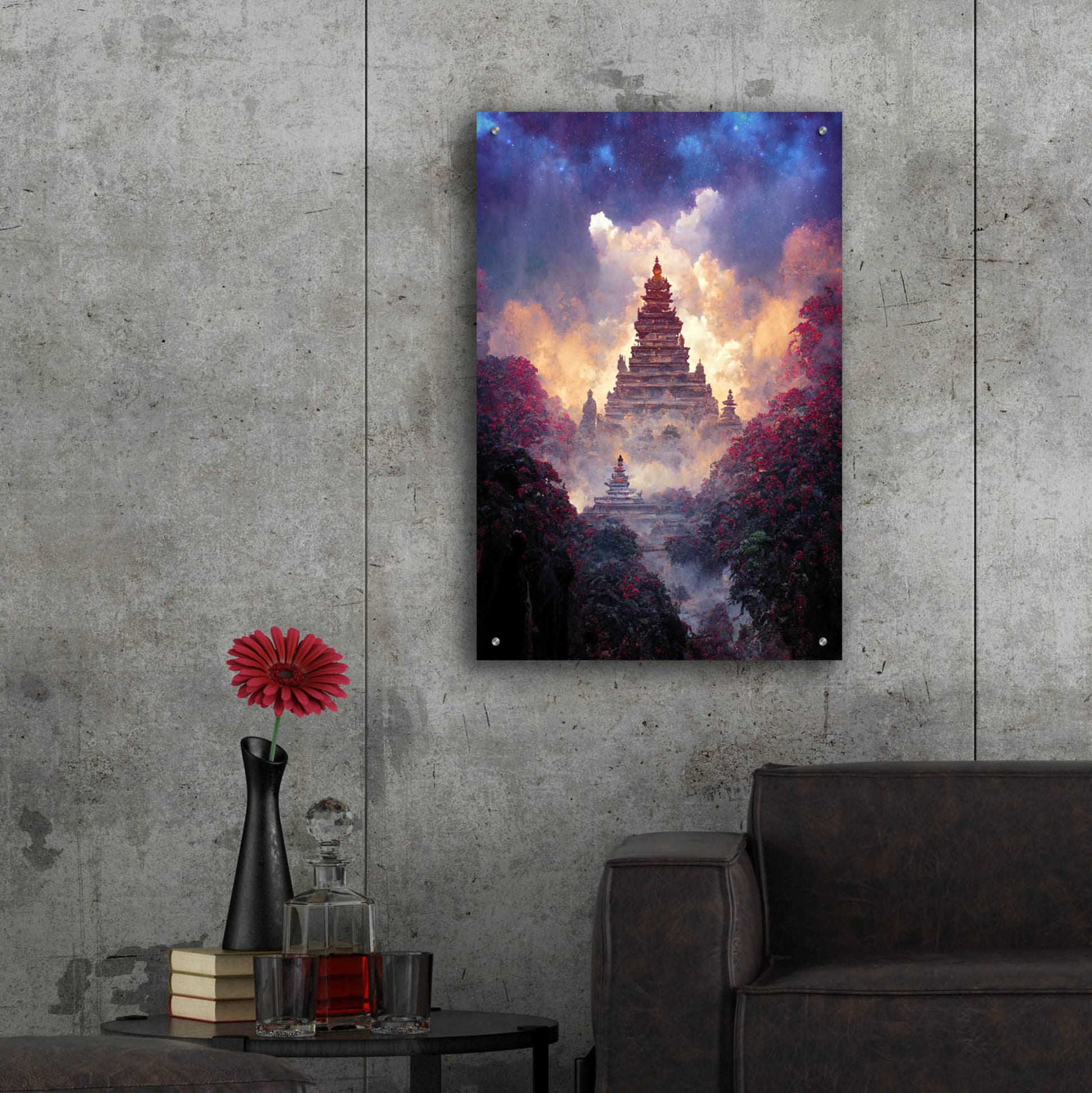 Epic Art 'Buddhist Temple' by Cameron Gray, Acrylic Glass Wall Art,24x36