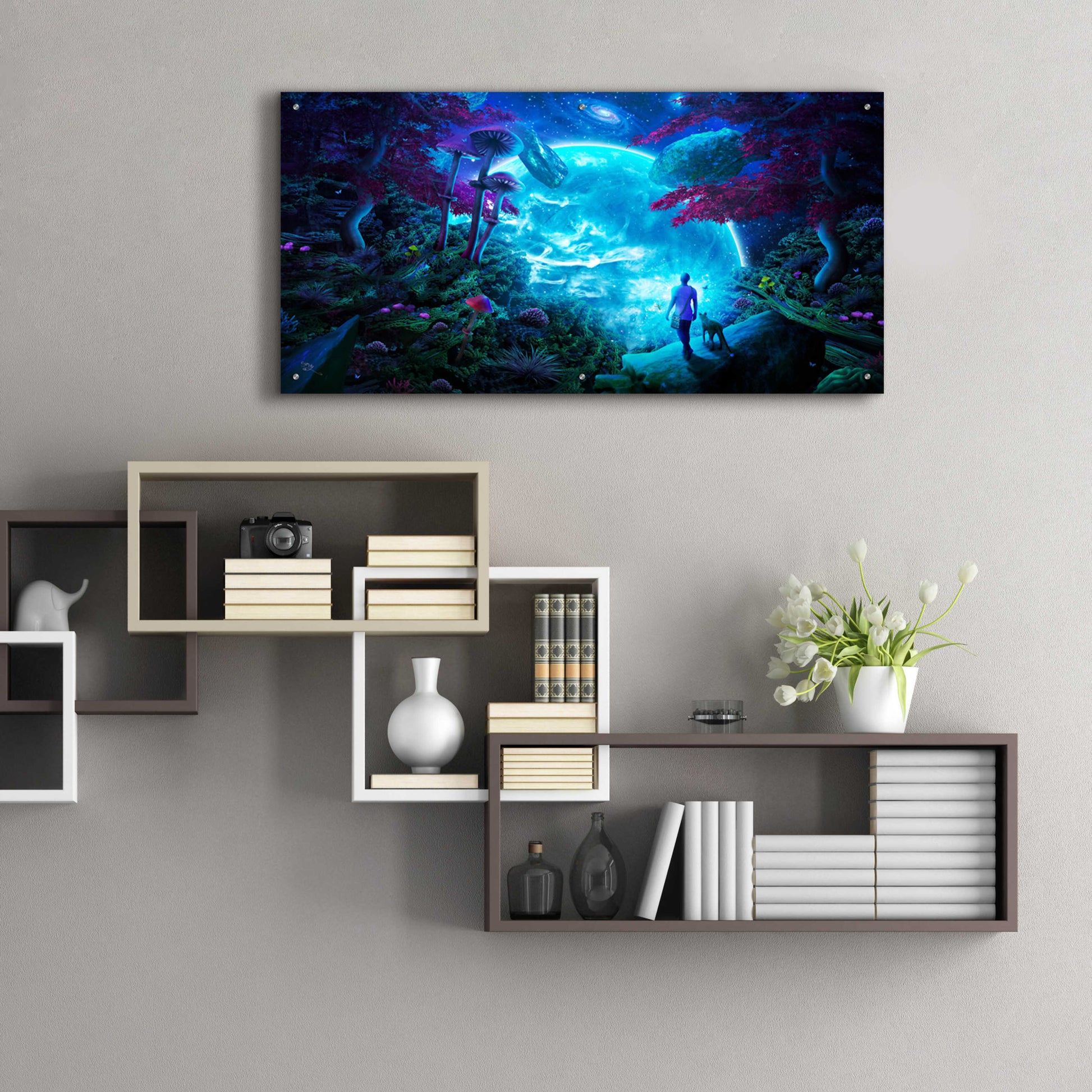 Epic Art 'Lost Sky' by Cameron Gray, Acrylic Glass Wall Art,48x24