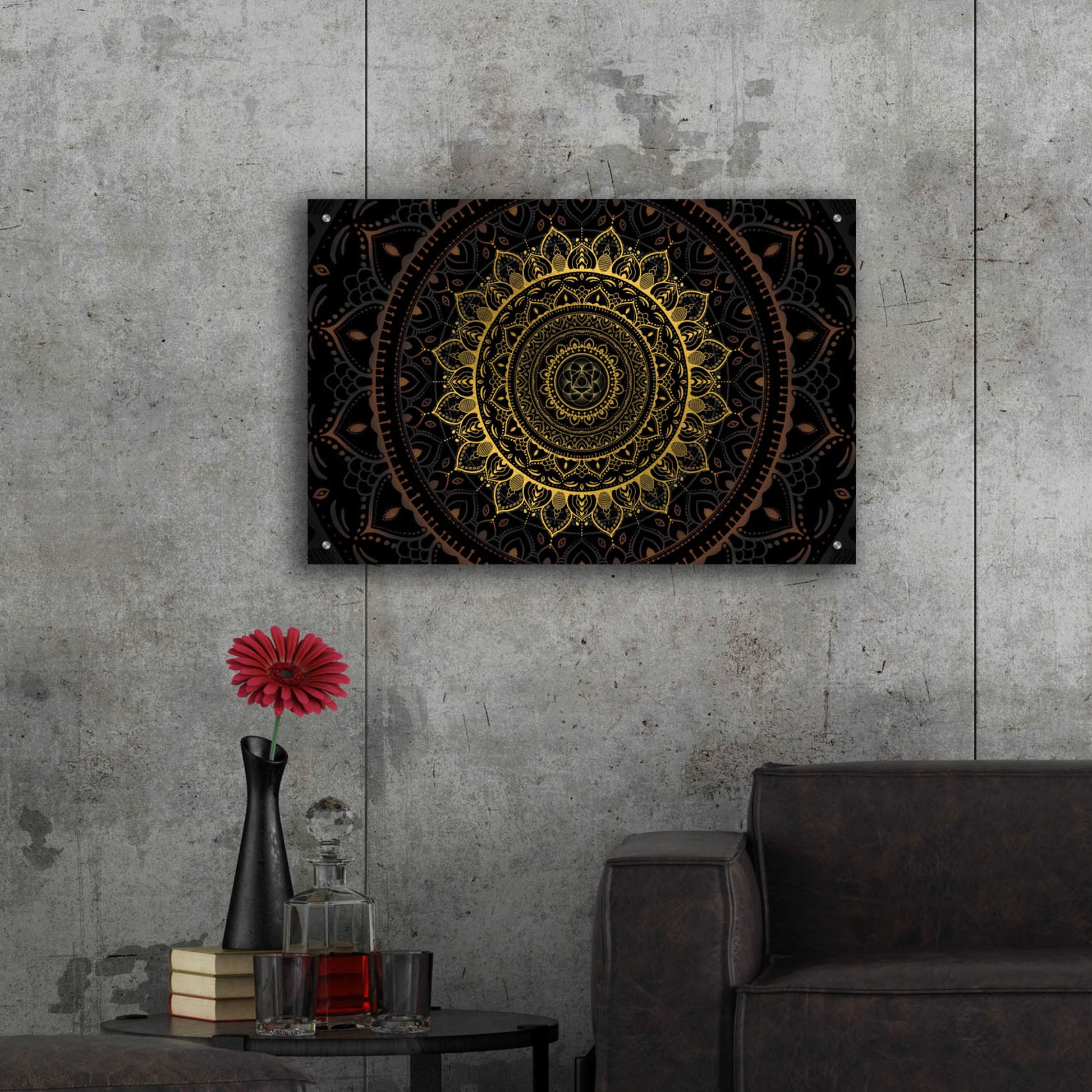 Epic Art 'Zen Mandala' by Cameron Gray, Acrylic Glass Wall Art,36x24