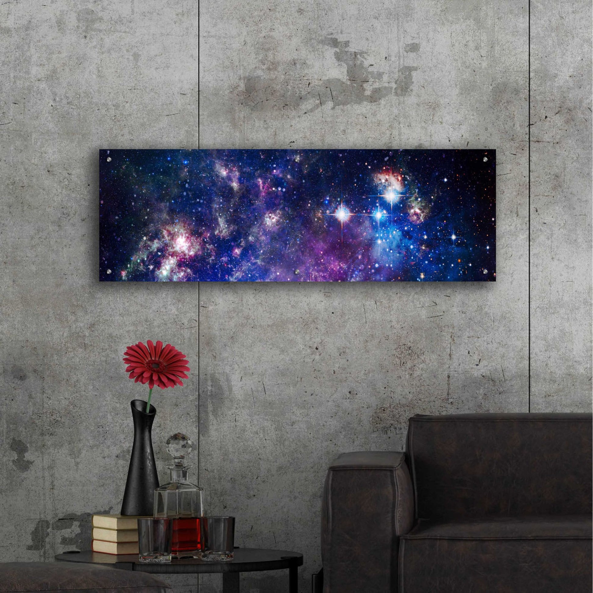 Epic Art 'Sublime Galaxy' by Epic Portfolio, Acrylic Glass Wall Art,48x16