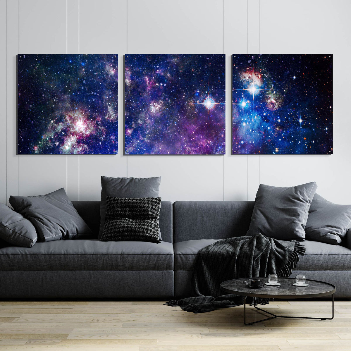 Epic Art 'Sublime Galaxy' by Epic Portfolio, Acrylic Glass Wall Art, 3 Piece Set,108x36