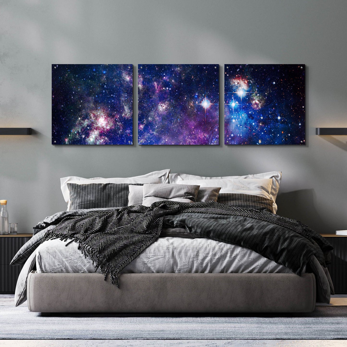 Epic Art 'Sublime Galaxy' by Epic Portfolio, Acrylic Glass Wall Art, 3 Piece Set,72x24