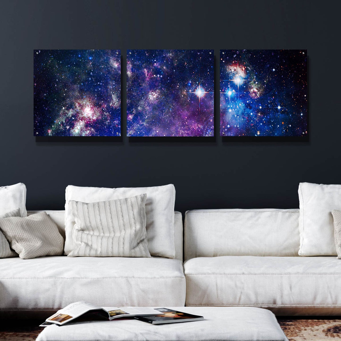 Epic Art 'Sublime Galaxy' by Epic Portfolio, Acrylic Glass Wall Art, 3 Piece Set,72x24