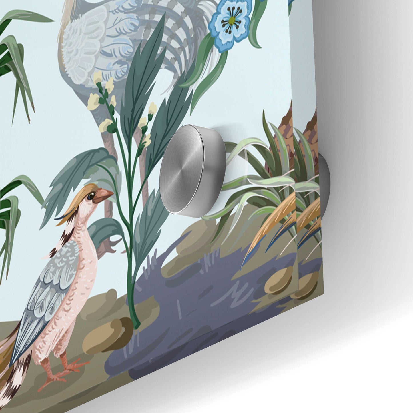 Epic Art 'Florida Bird Garden' by Epic Portfolio, Acrylic Glass Wall Art,48x24