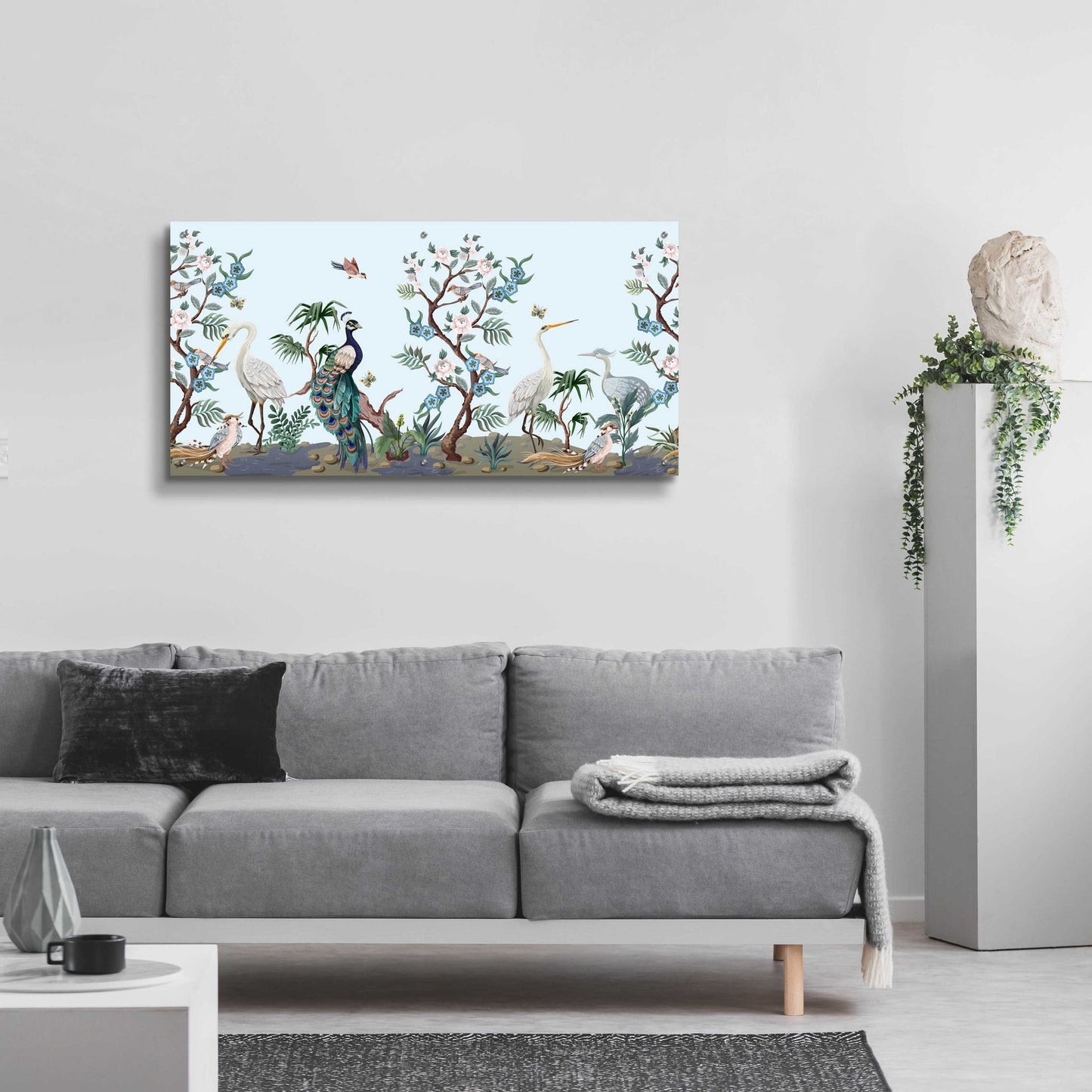 Epic Art 'Florida Bird Garden' by Epic Portfolio, Acrylic Glass Wall Art,48x24