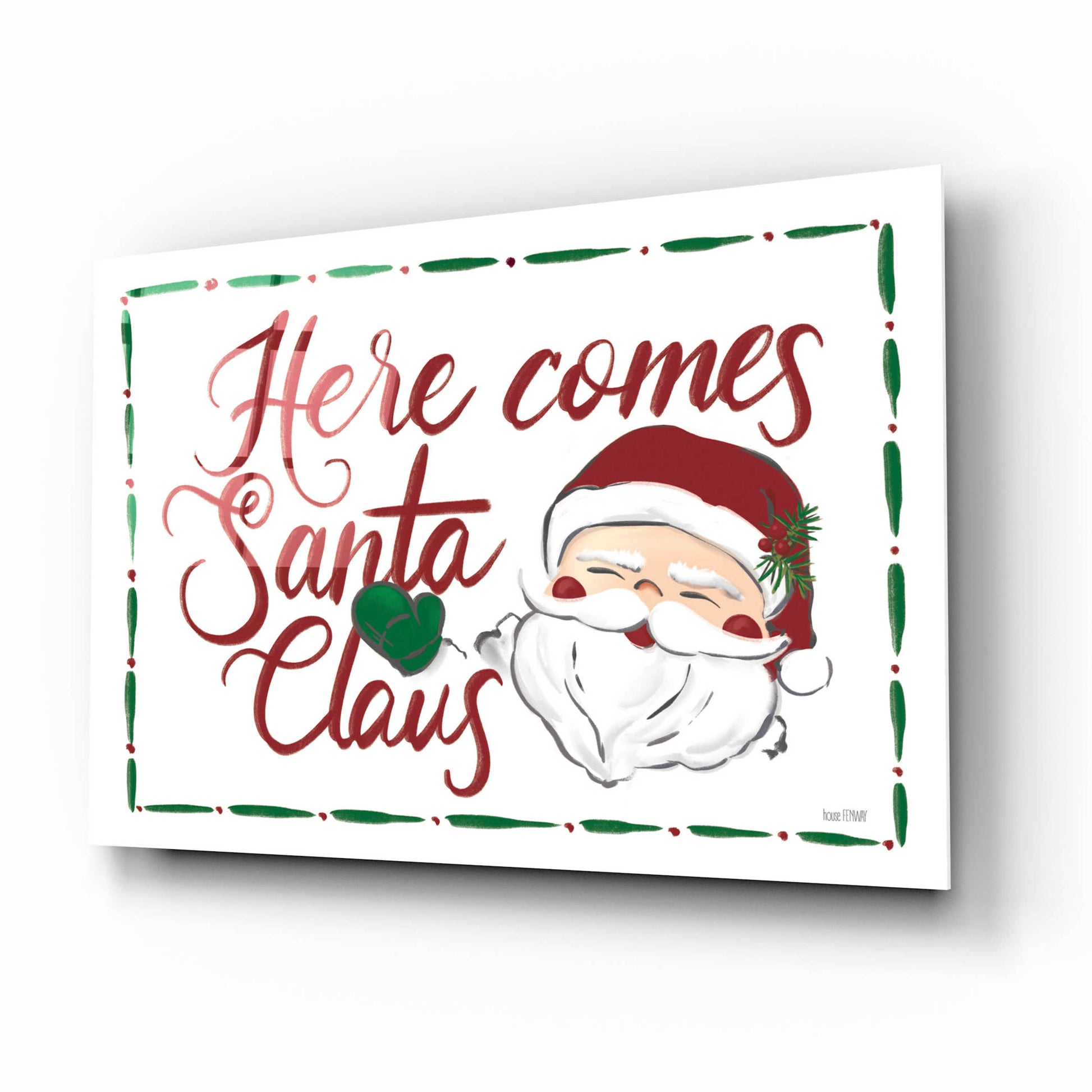 Epic Art 'Here Comes Santa Claus' by House Fenway, Acrylic Glass Wall Art,16x12